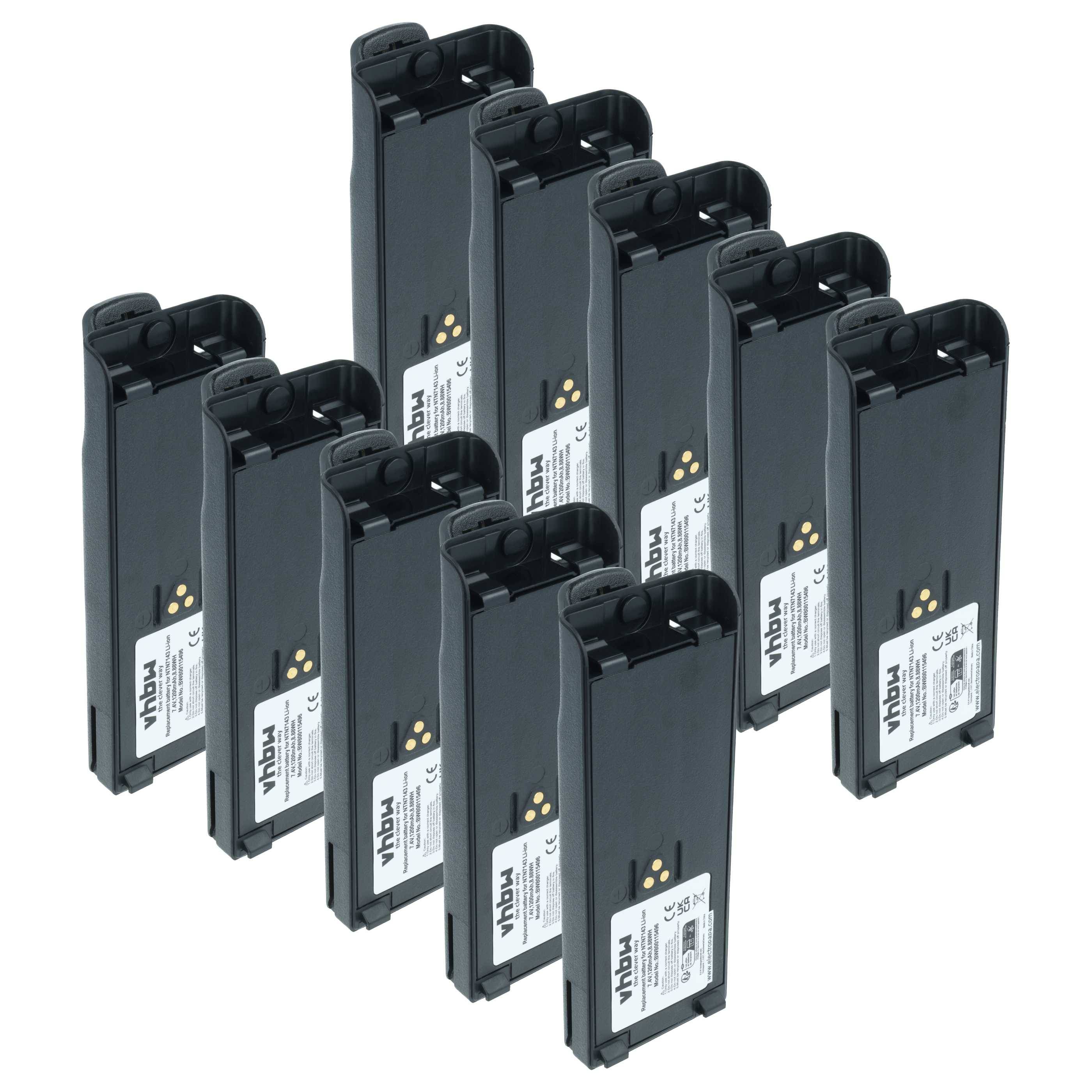 vhbw 10x Akku kompatibel mit Motorola MT2000, JT1000, MTS2000, MTS2010, MTS2013, MT2100, MTX8000 Funkgerät, Walkie