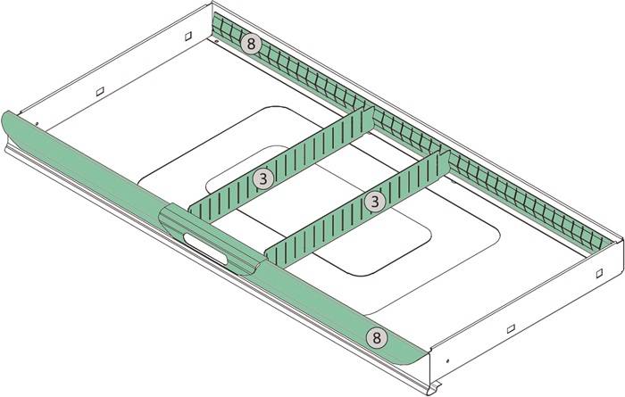 Schubladenunterteilungsmaterial 4-tlg.zu 2000 871 505 TECWERK