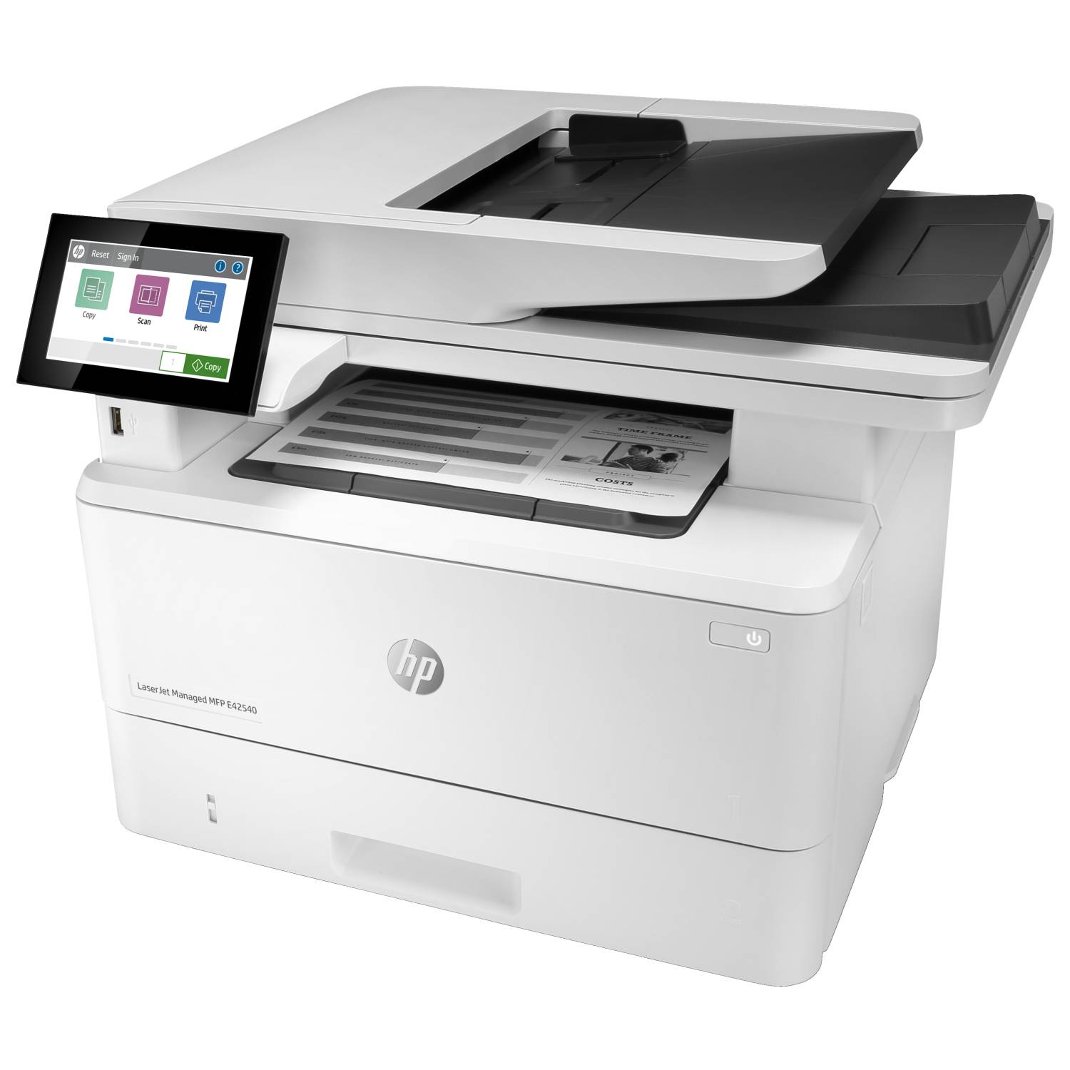HP LaserJet Managed MFP E42540f, Laser, Monodruck, 1200 x 1200 DPI, A4, Direktdruck, Weiß