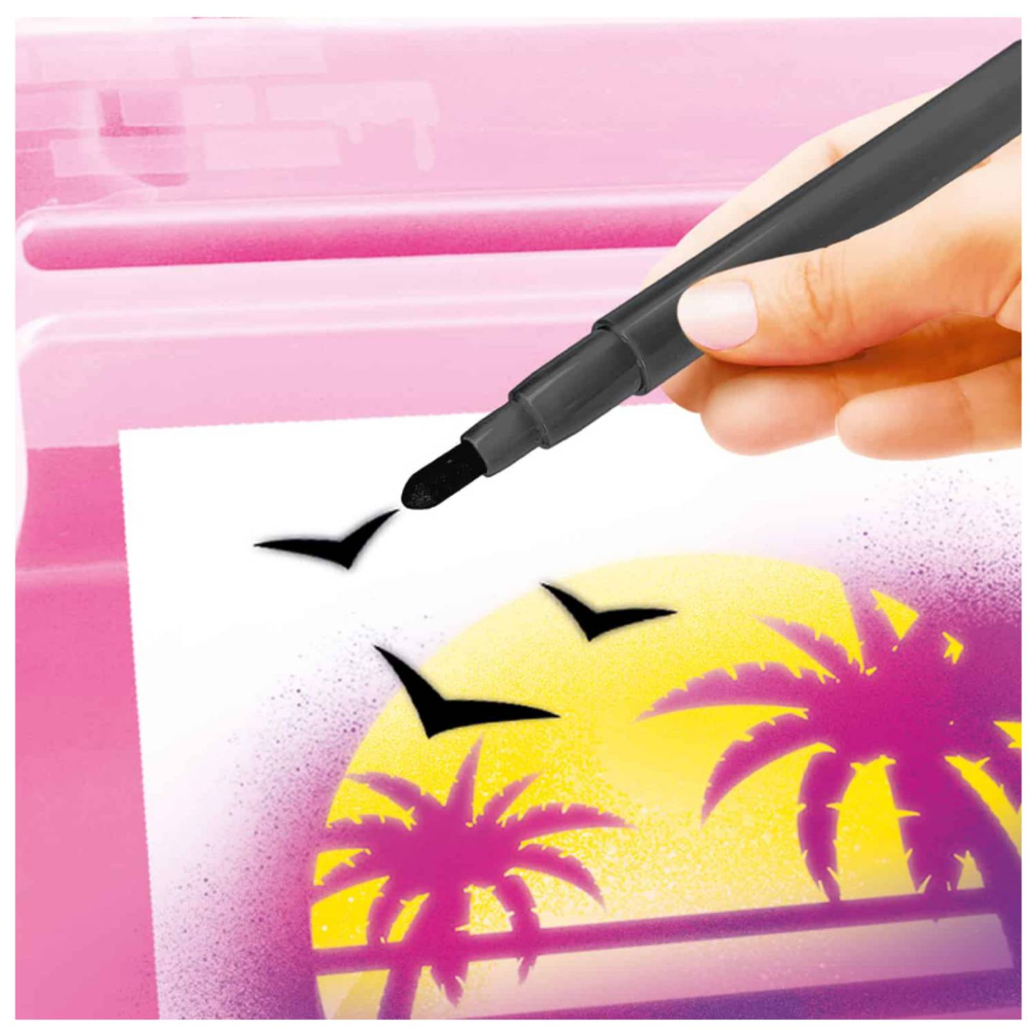 Canal Toys Airbrush Art Activity Case, Zeichenset für Kinder, 6 Jahr(e), Batterien erforderlich, Mehrfarbig