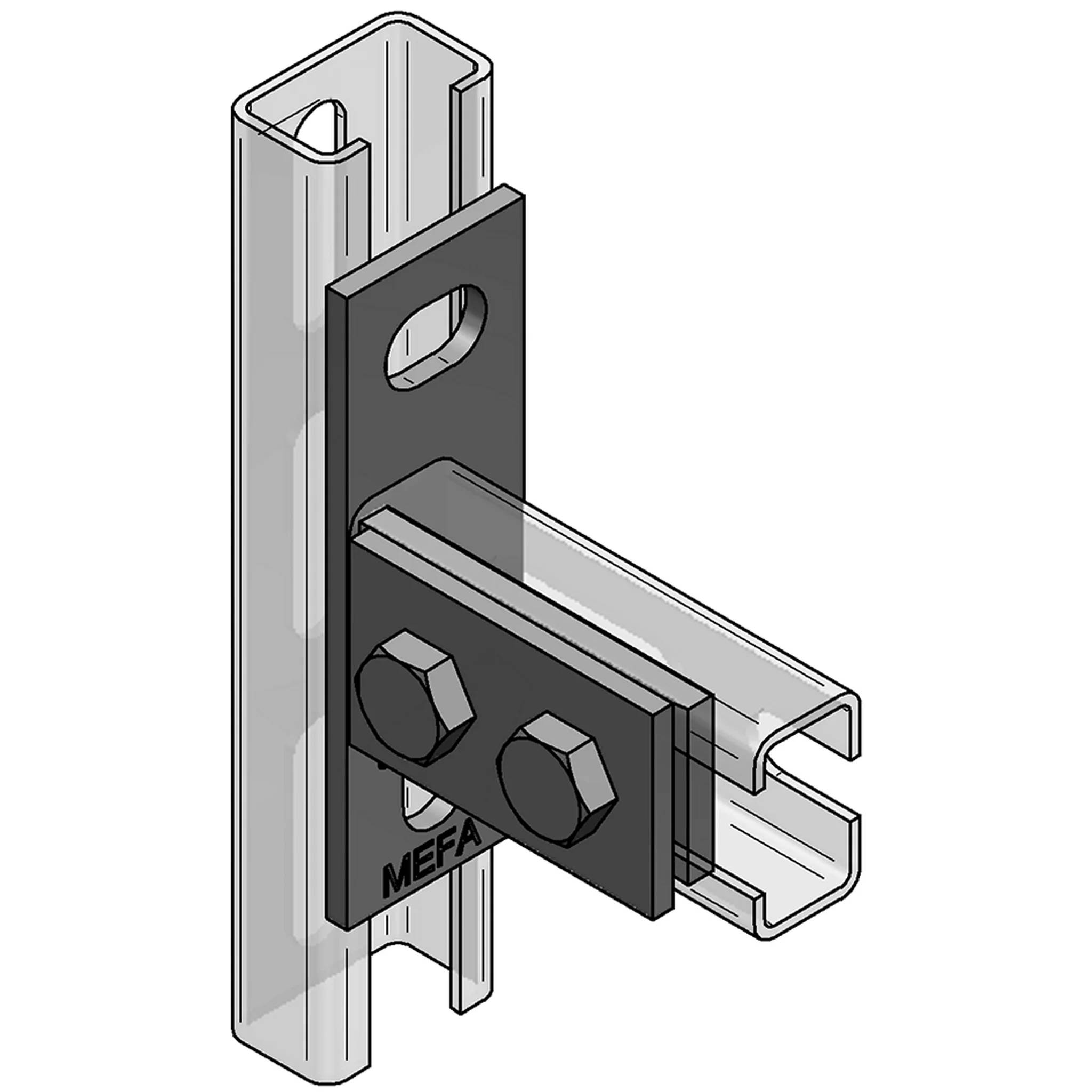 MEFA Stirnplatte C-Profil 35 längs für C-Profil 35, Stex 35 gvz, 1 Stk.