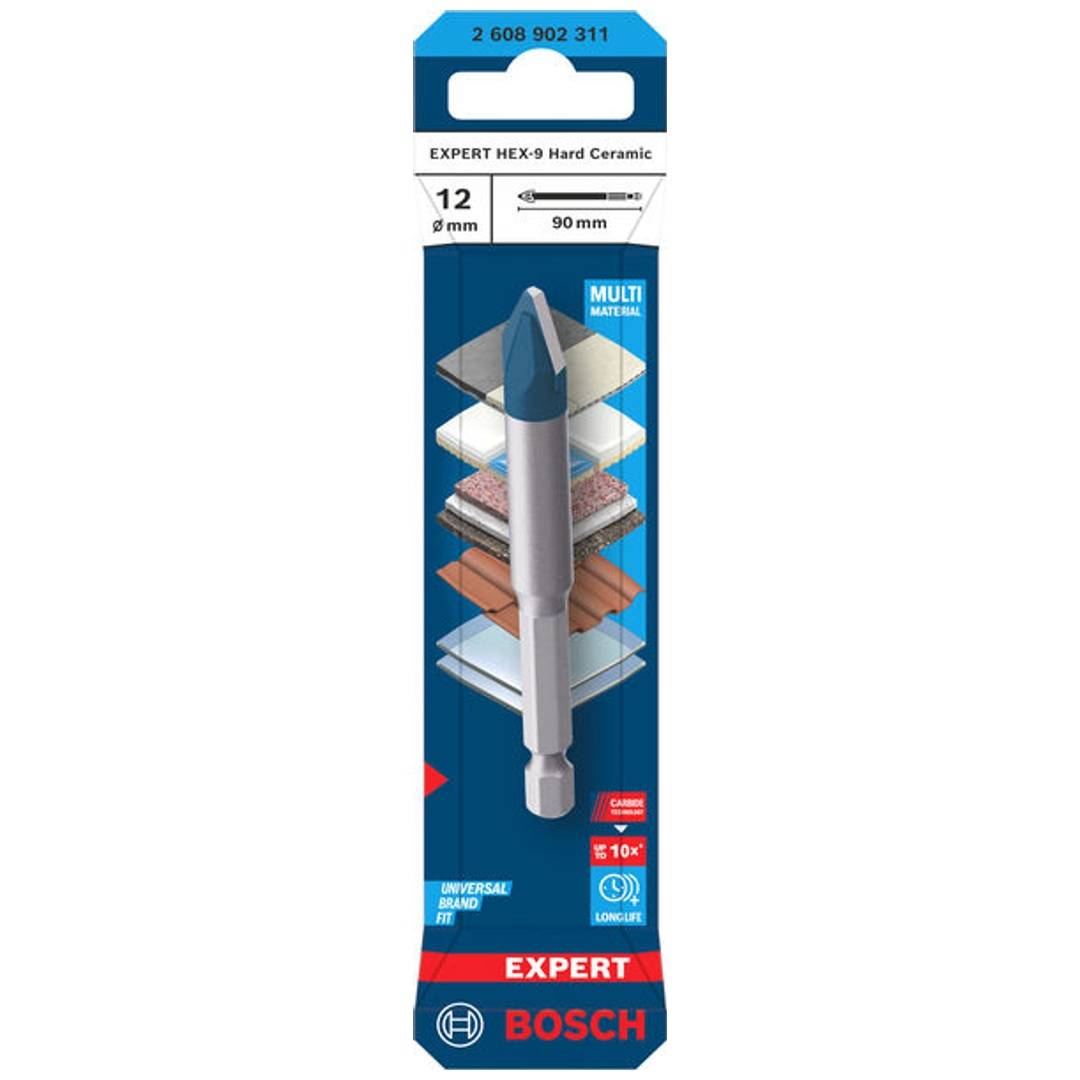 Fliesenbohrer EXPERT HEX-9 Hard Ceramic 2608902311 Ø 12 mm Nutzlänge k. A. mm Gesamtlänge 90 mm