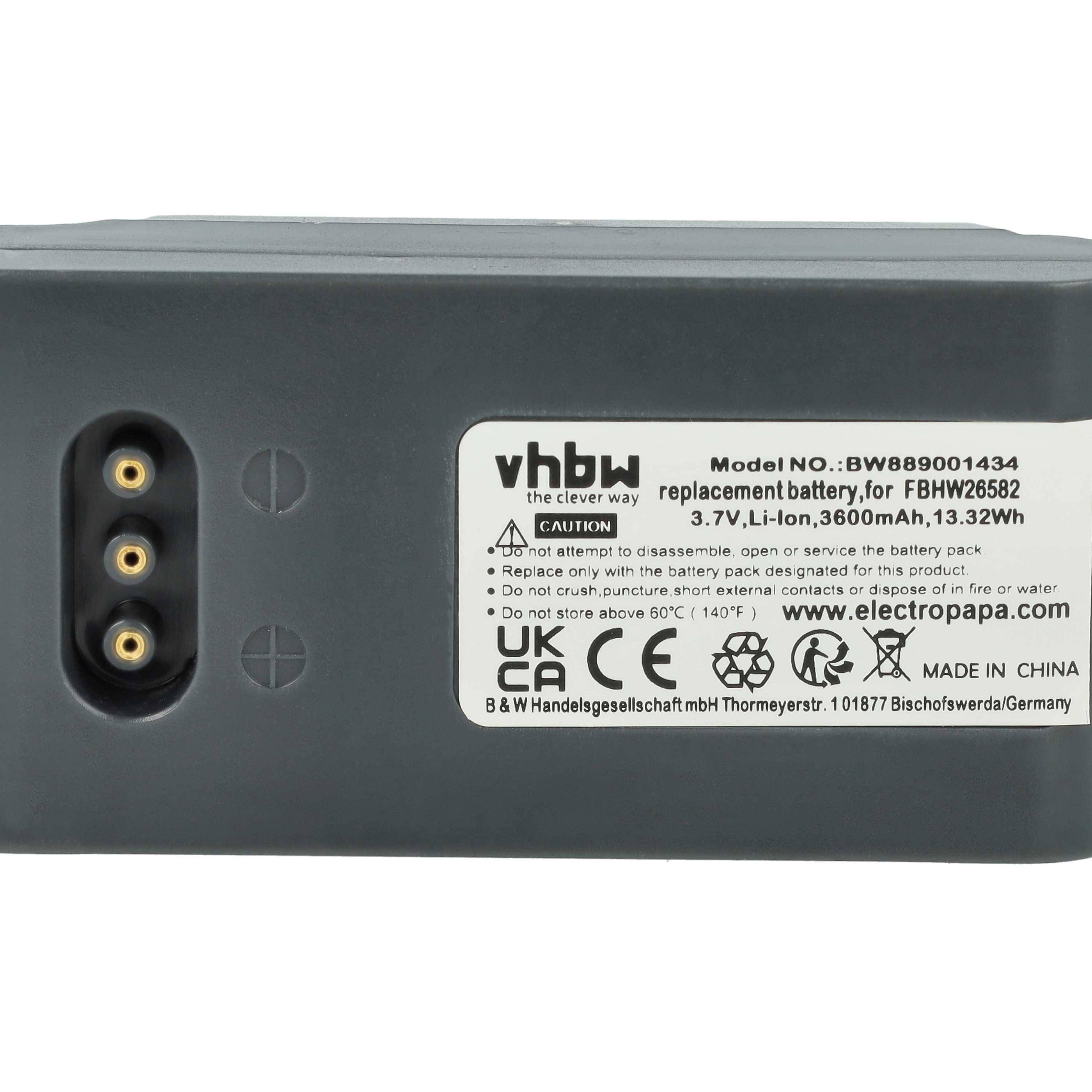 vhbw 2x Akku kompatibel mit Höft & Wessel SKEYE.ALLEGRO, LS SKEYE.INTEGRAL Mobilcomputer PDA Scanner (3600 mAh, 3,7 V