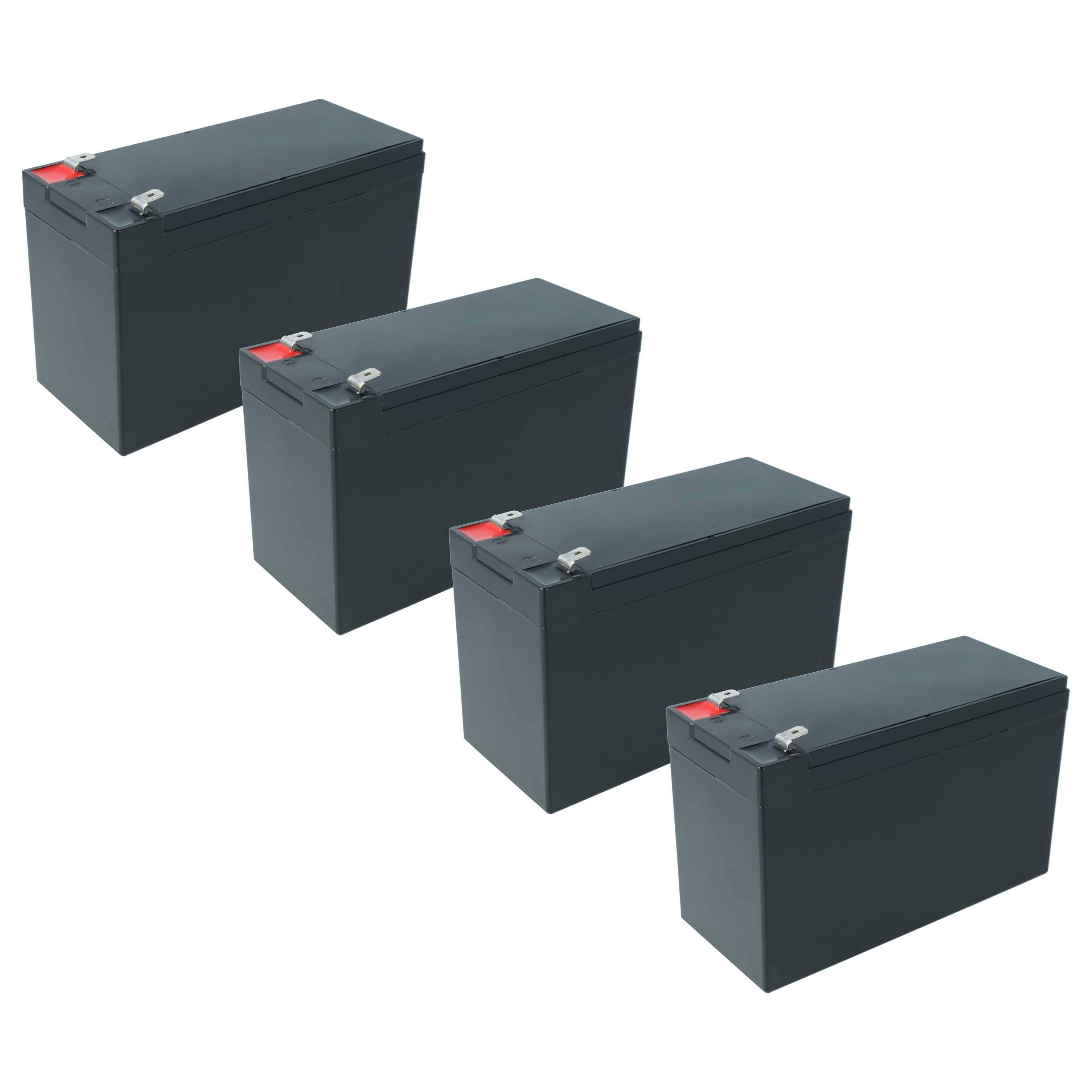 vhbw 4x Akku Bordbatterie kompatibel mit Rolladen Wohnwagen, Boot, Camping, Wohnmobil (6 Ah, 12 V, AGM), 15,2 x 10 x 6,6