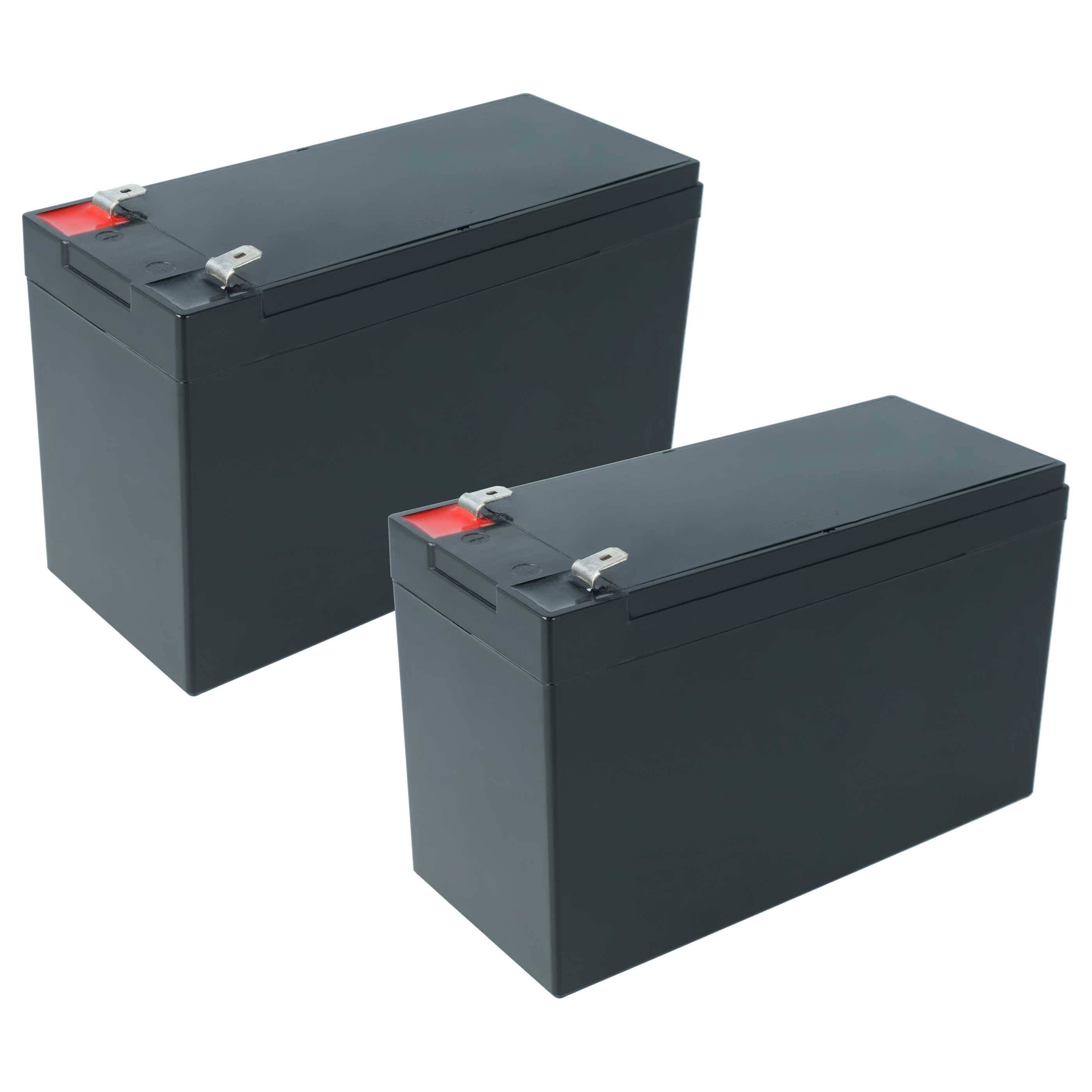 vhbw 2x Akku Bordbatterie kompatibel mit USV Wohnwagen, Boot, Camping, Wohnmobil (6 Ah, 12 V, AGM), 15,2 x 10 x 6,6 cm