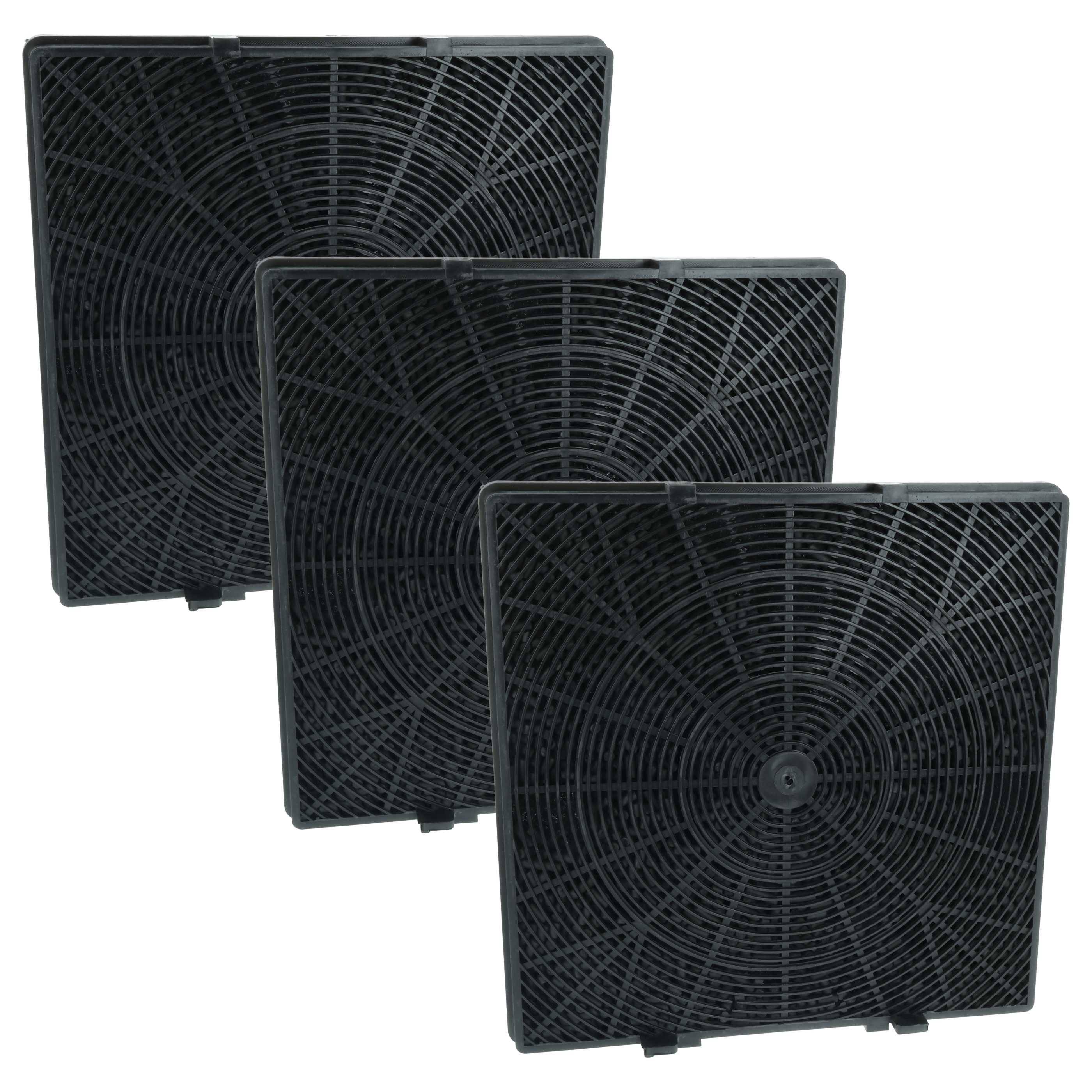 vhbw 3x Aktivkohlefilter kompatibel mit Domatix Palermo 670HX, 870HX, 770HX, Isola970HX, 970HX Dunstabzugshaube