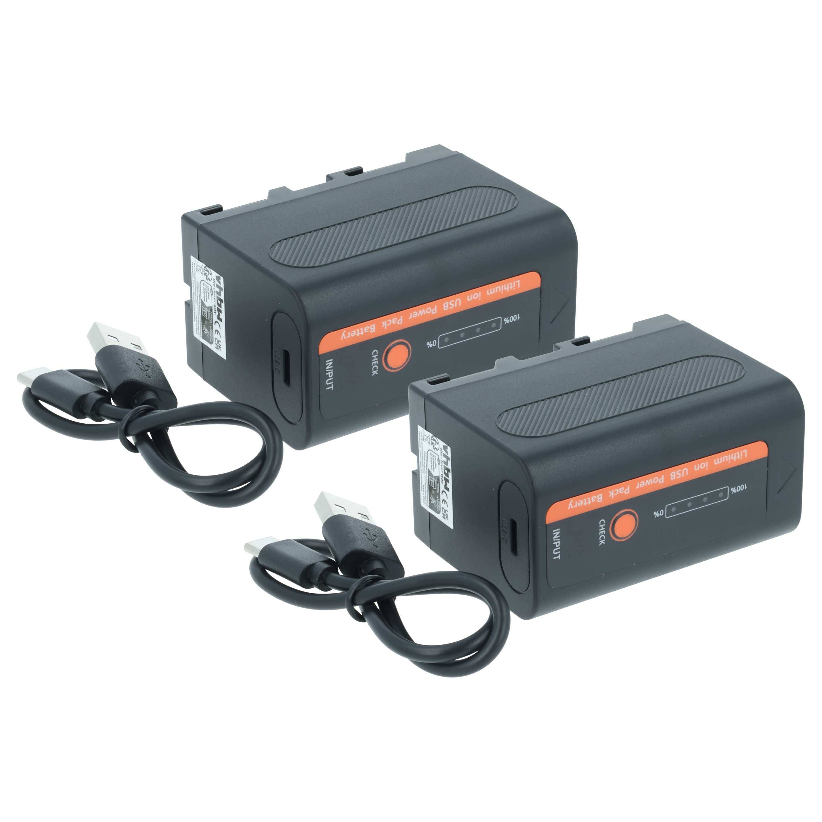 vhbw 2x Akku kompatibel mit Sony PLM-A55 Glasstron, PLM-A35 Glasstron, PLM-50 Glasstron, TRV56E Kamera (4000 mAh, 7,4 V