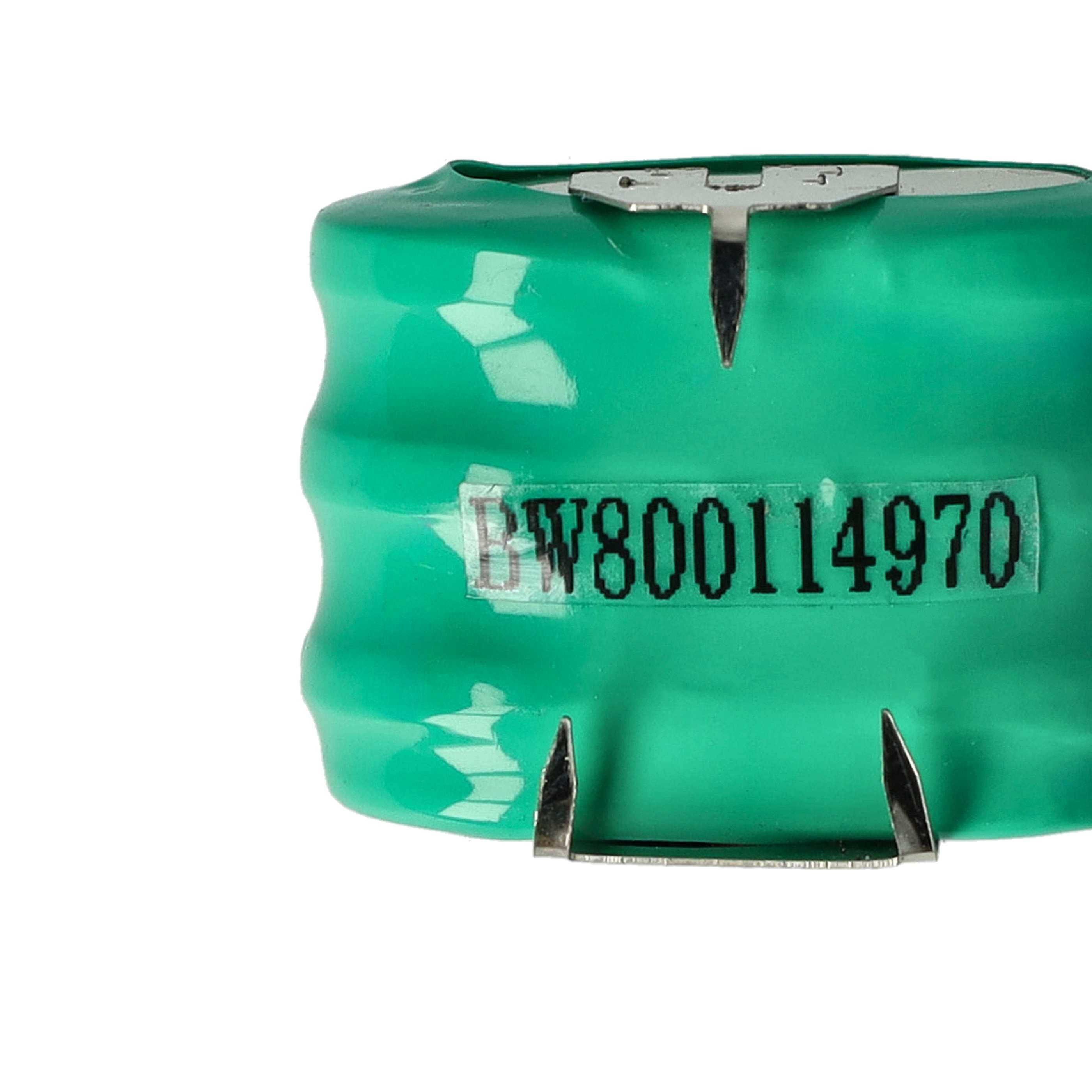 vhbw 100x NiMH Ersatz Knopfzellen-Akku Typ 3/V150H 3-Pins 150mAh 3,6V kompatibel mit Modellbau-Akkus, Solar-Leuchten