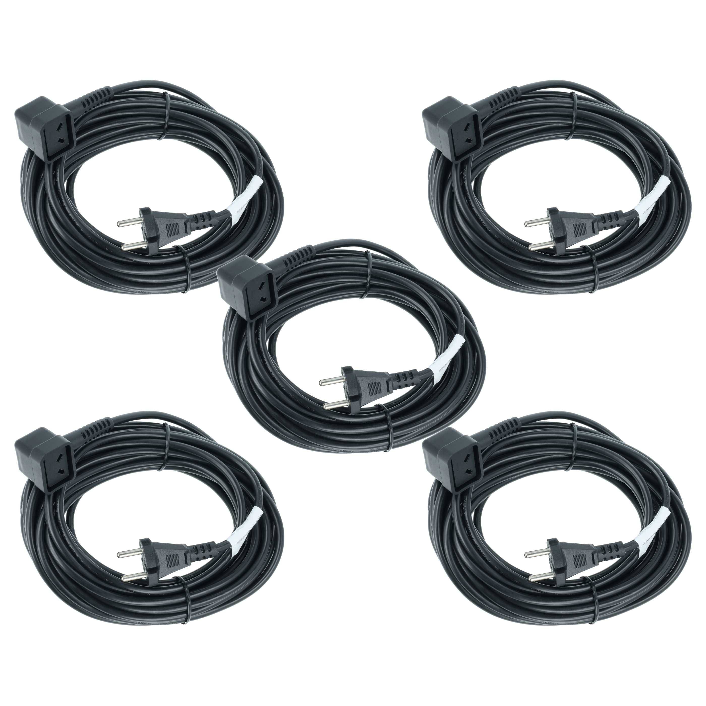 vhbw 5x Stromkabel kompatibel mit Numatic CTD 570, 900 Staubsauger - 10 m Kabel, Anschlusskabel