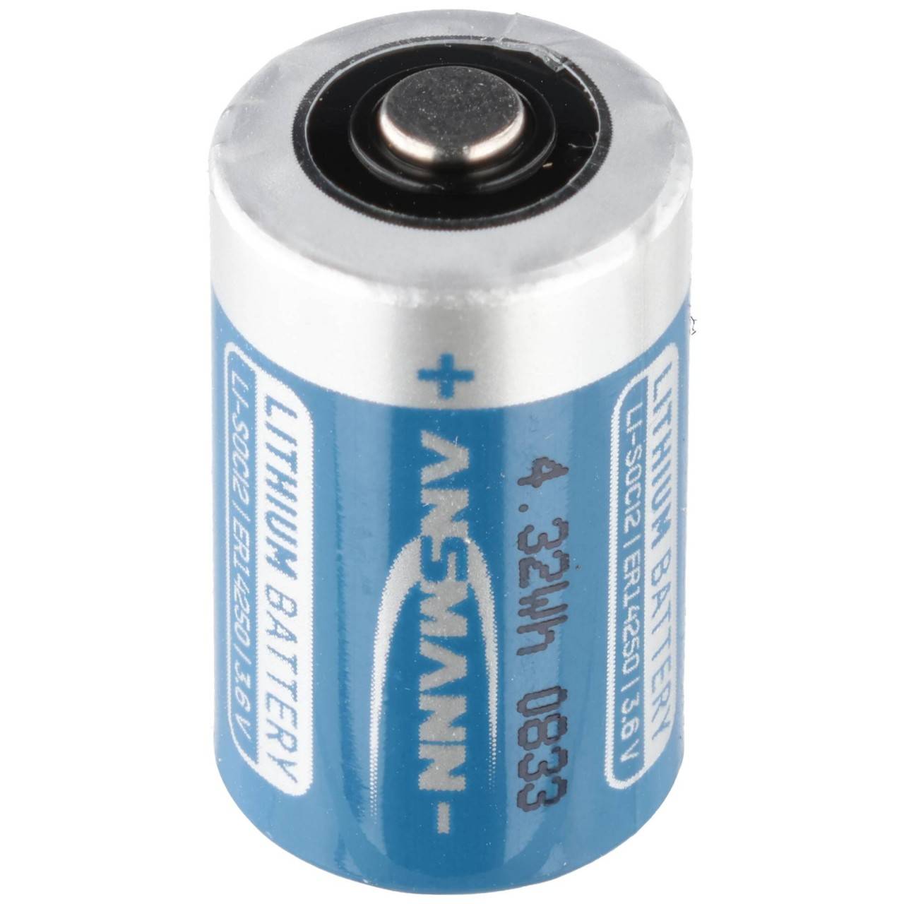 Lithium Batterie 3.6Volt, ER14250-1/2AA, 25,2x14,5mm, Einweg-Batterie