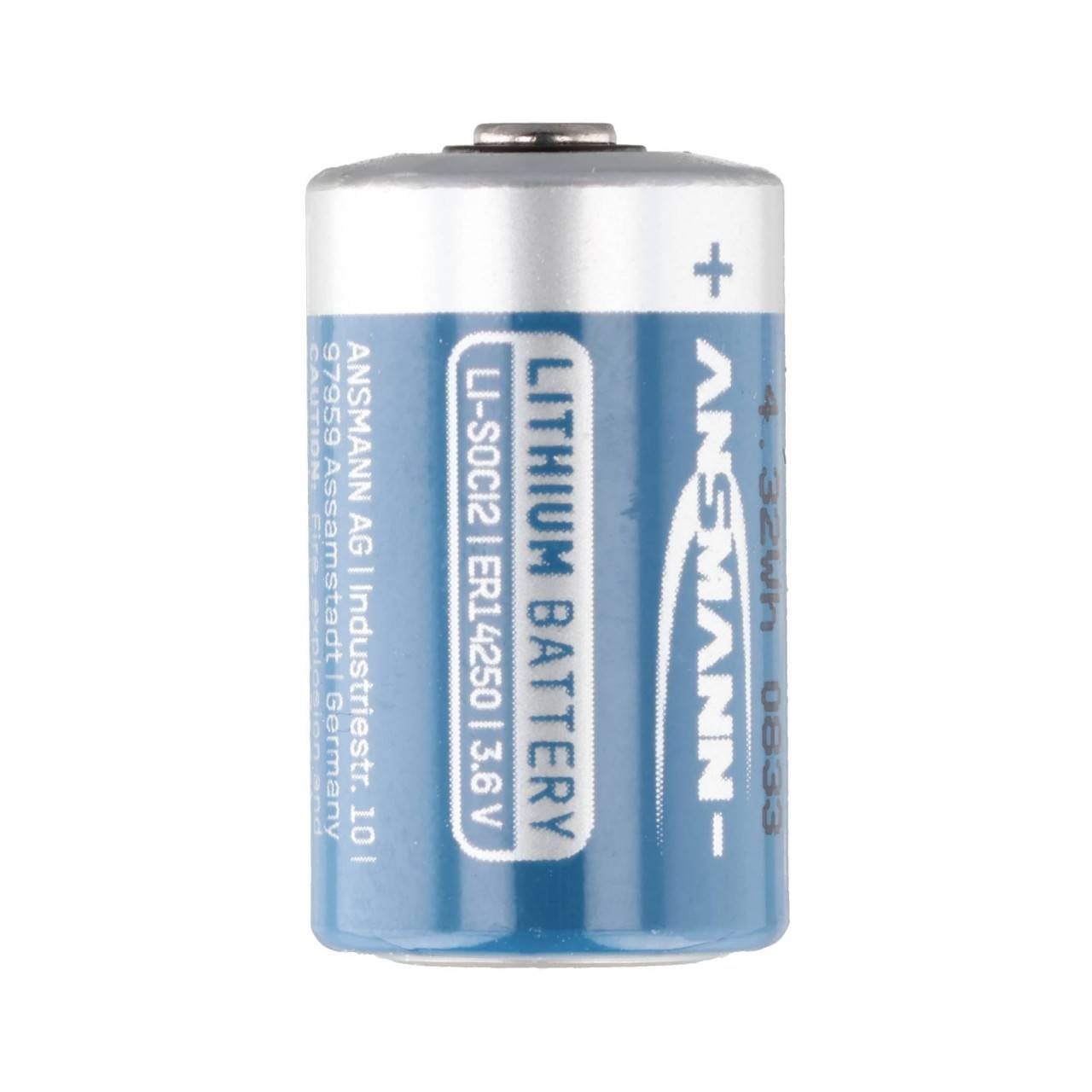 Lithium Batterie 3.6Volt, ER14250-1/2AA, 25,2x14,5mm, Einweg-Batterie