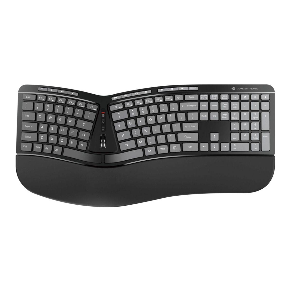 Conceptronic Wireless Keyboard+Mouse ergo sw - Tastatur - 1.600 dpi - TL: US, QWERTY