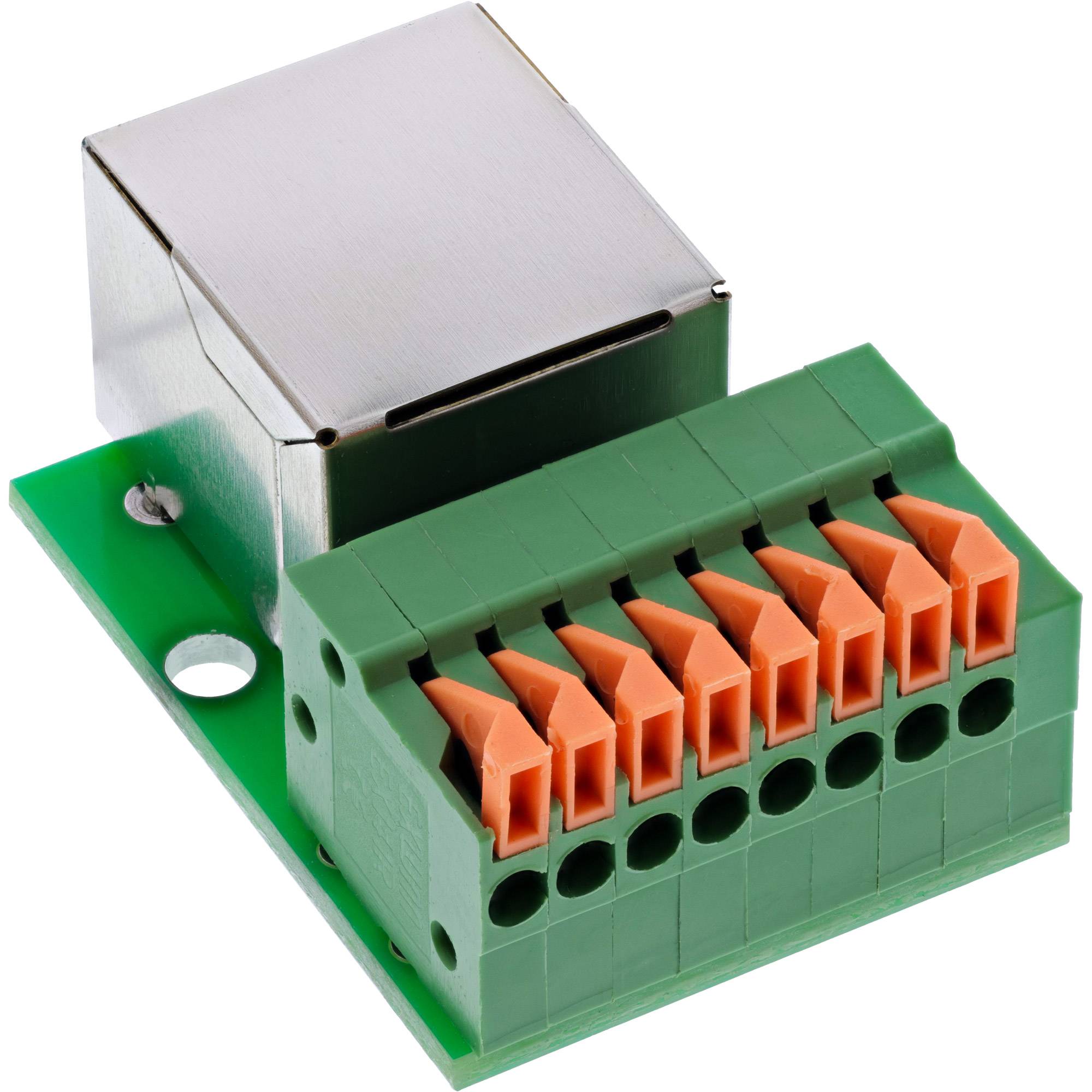InLine® RJ45 Buchse an Push-In-Klemme, 8pol, Cat.5e Adapter / Konverter Terminalblock