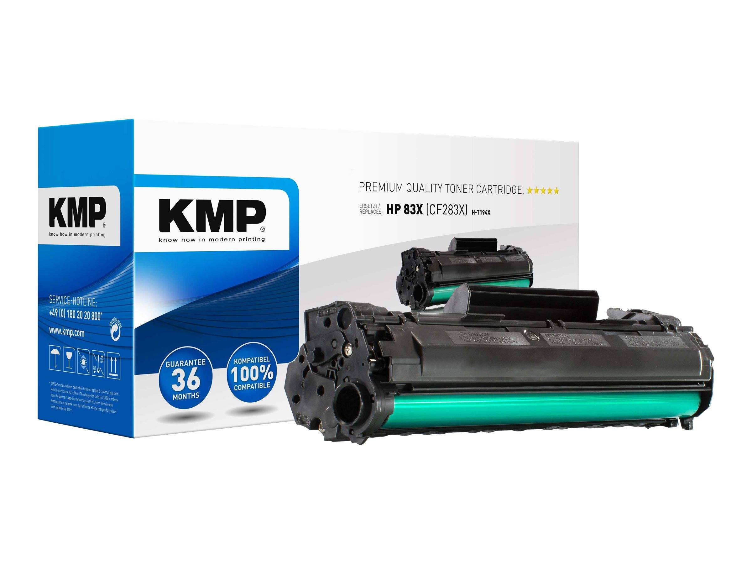 KMP H-T194X Schwarz 1 Stück(e) - Toner H-T194X (schwarz) ersetzt HP 83X (CF283X)