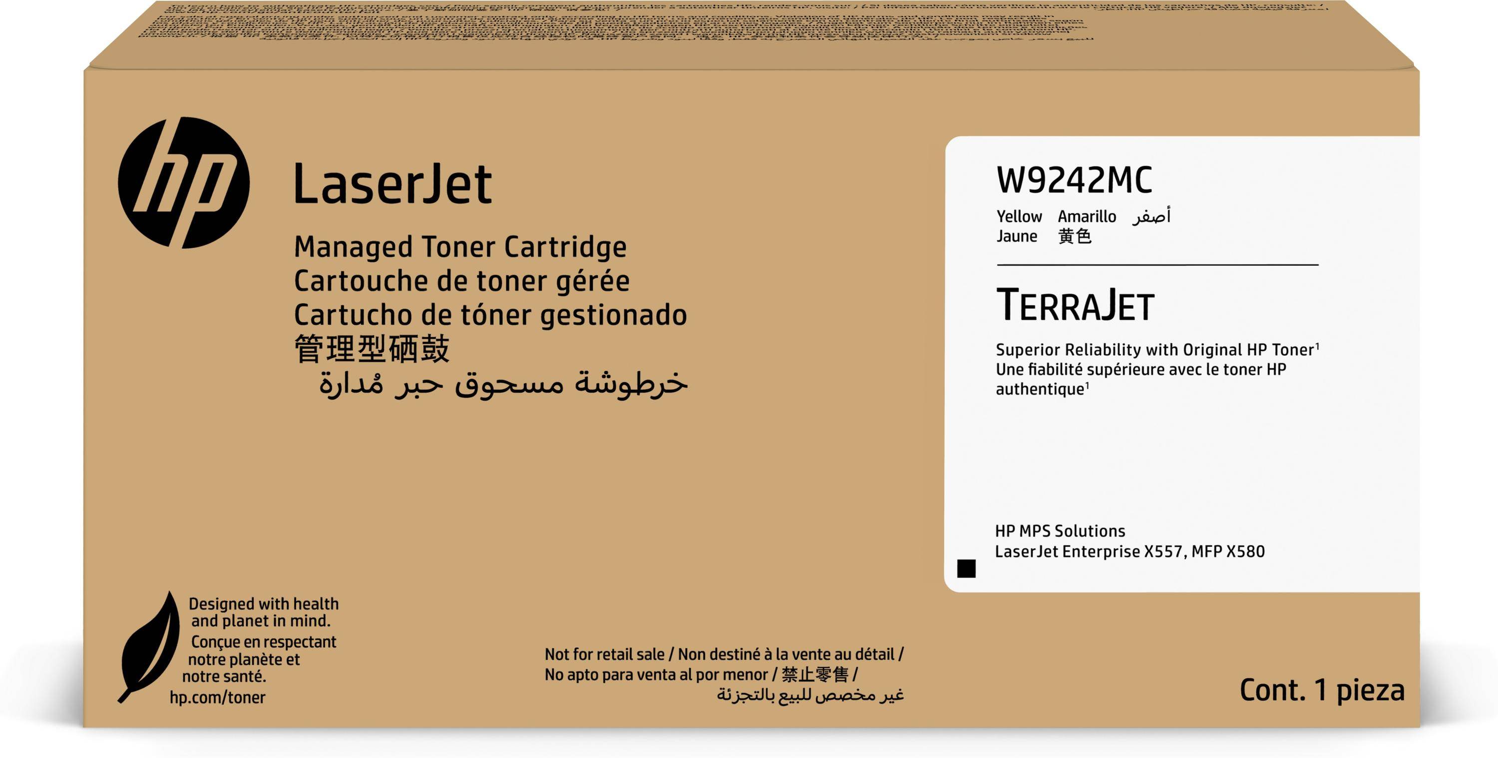 LaserJet W9242MC Yellow Managed Original Toner Cartridge, 14000 Seiten, Gelb, 1