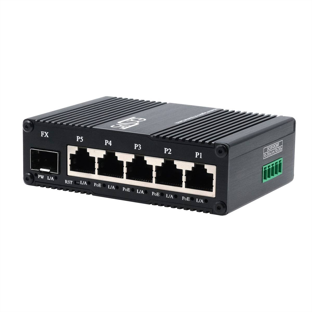 EXSYS EX-62030MPoE-SFP-5+1 Port Industrial Gigabit SFP PoE+ Mini Switch, Web Managed Networking