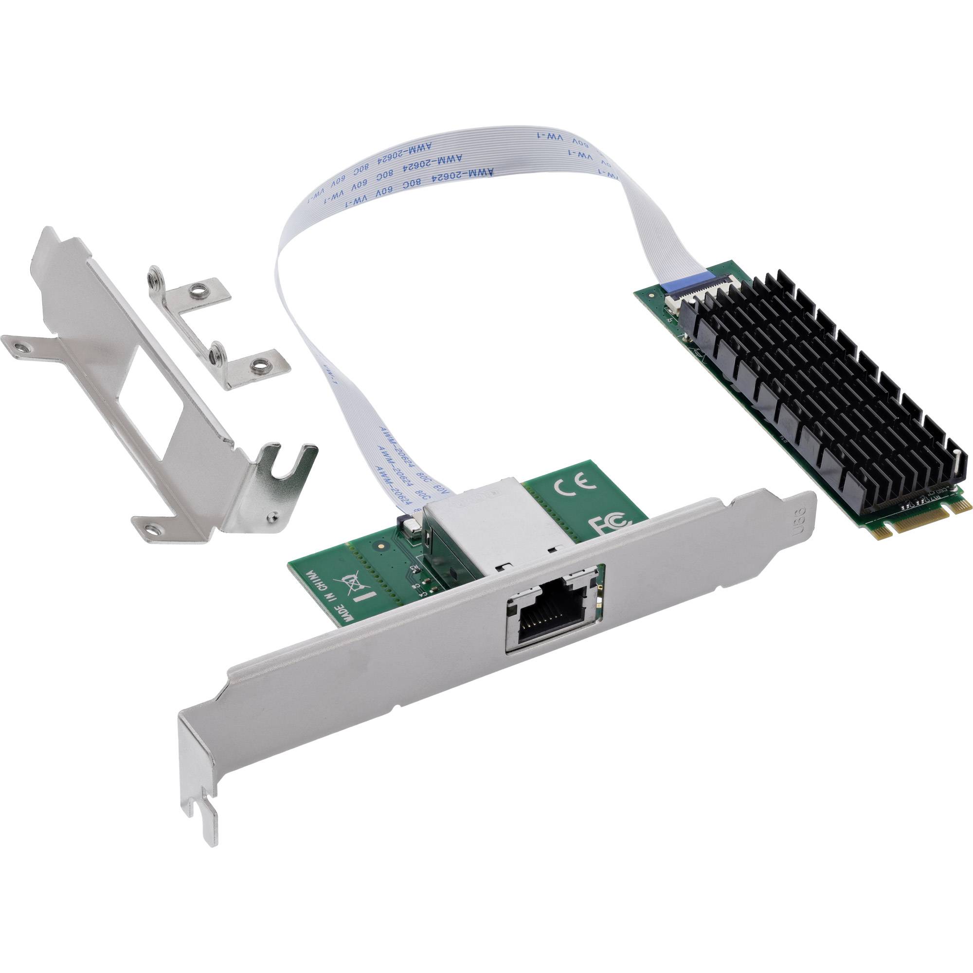 InLine® Schnittstellenkarte, M.2 B+M zu 10 Gb/s RJ45 I/O-Karten / Frontpanel / Slotbleche