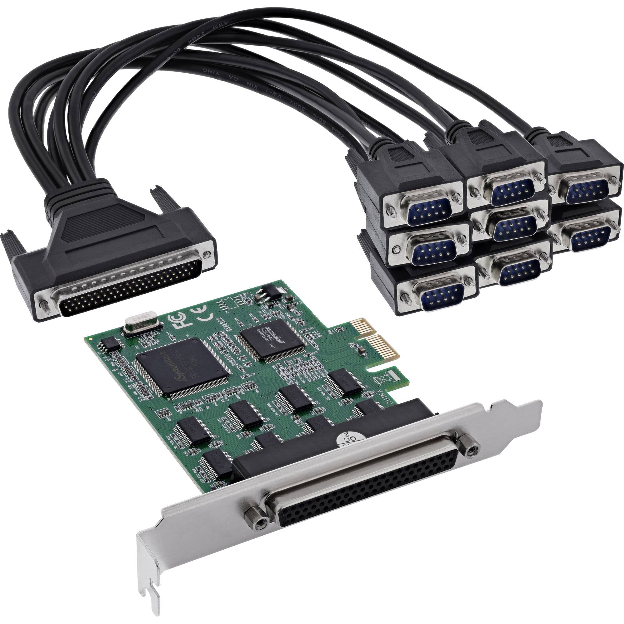 InLine® Schnittstellenkarte, PCIe x1 zu 8x RS-232, D-Sub 9 Stecker I/O-Karten / Frontpanel /