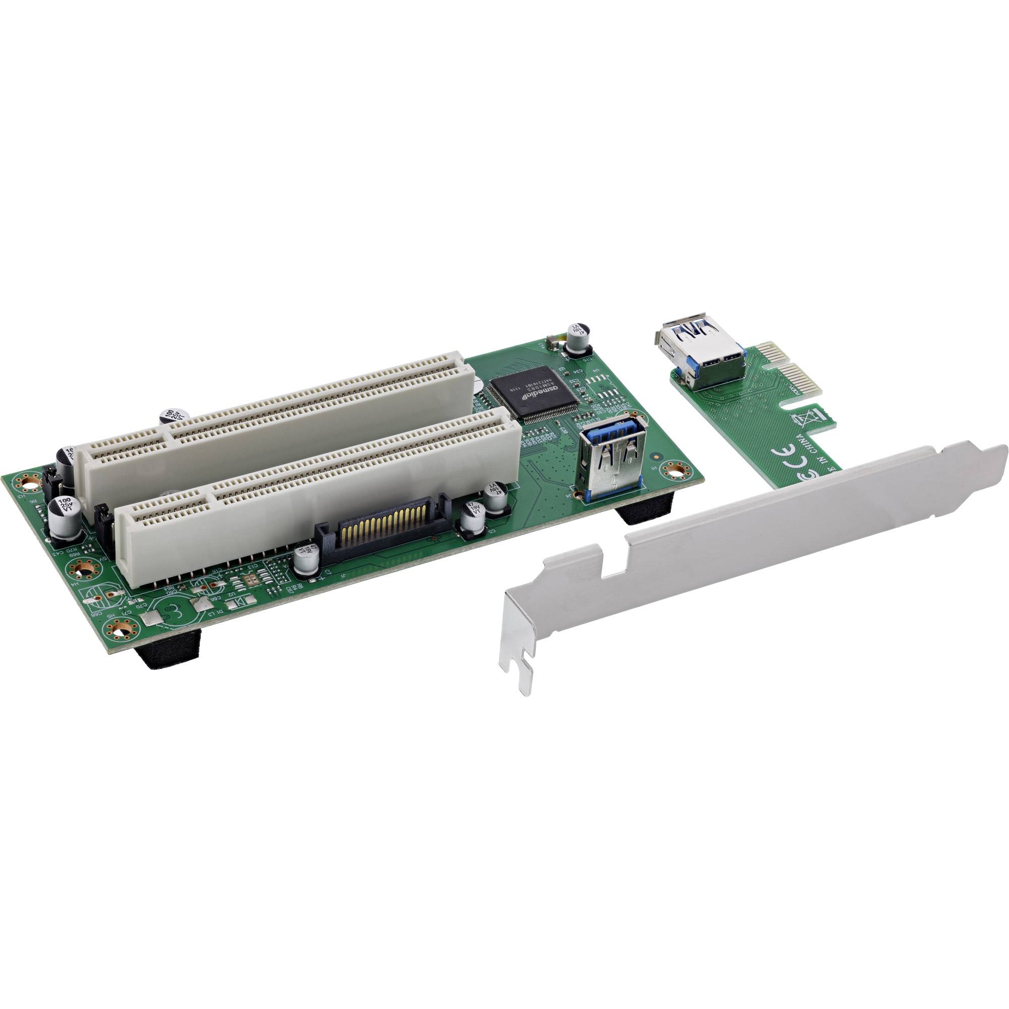 InLine Schnittstellenkarte PCIe x1 zu 2x PCI 32-Bit inkl. 60 cm Kabel Erweitert moderne Systeme um zwei klassische
