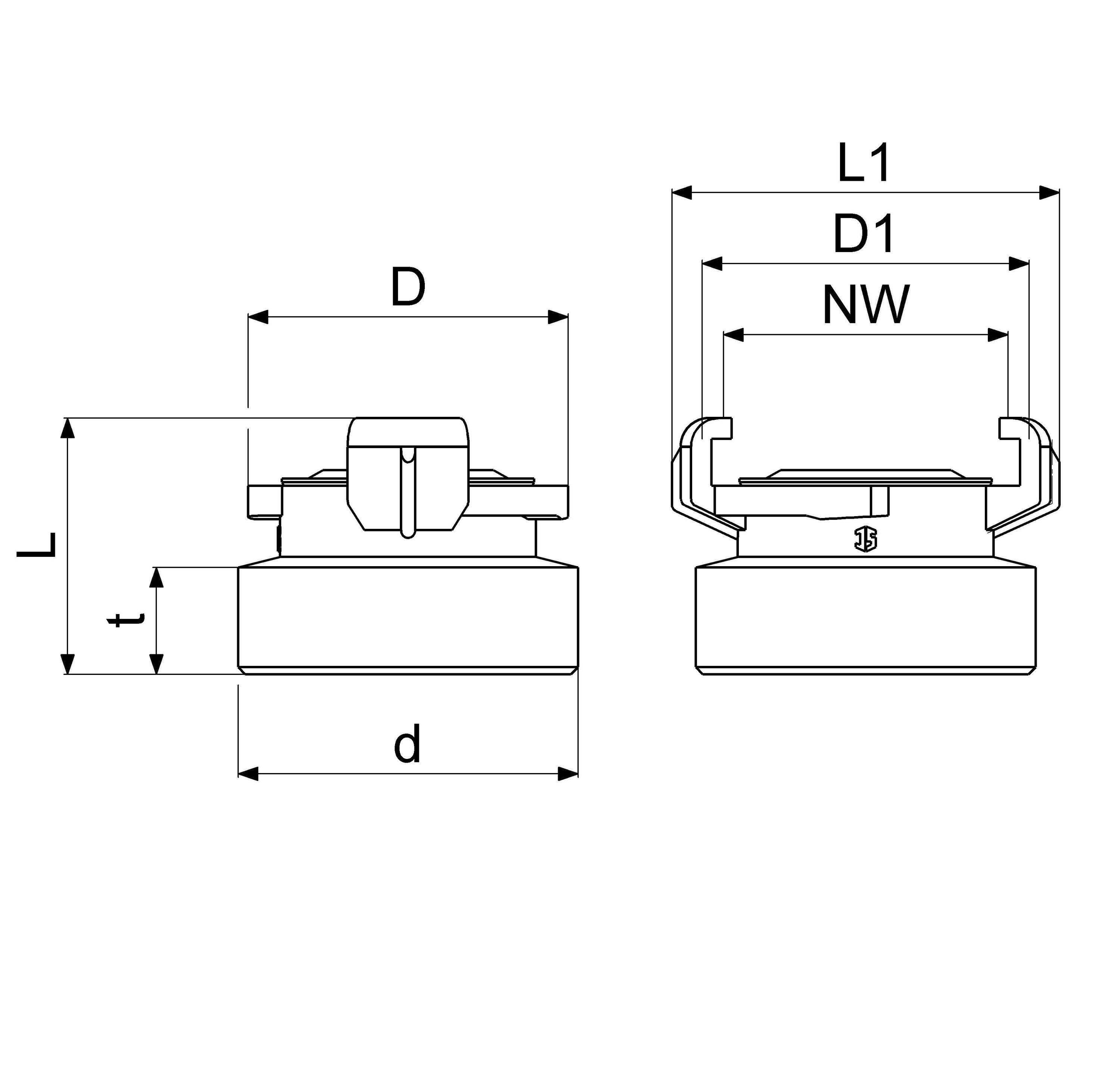 Schlösser Schnellkupplung mit Außengewinde, DN 40, 1 1/2", KTW und W270, Messing