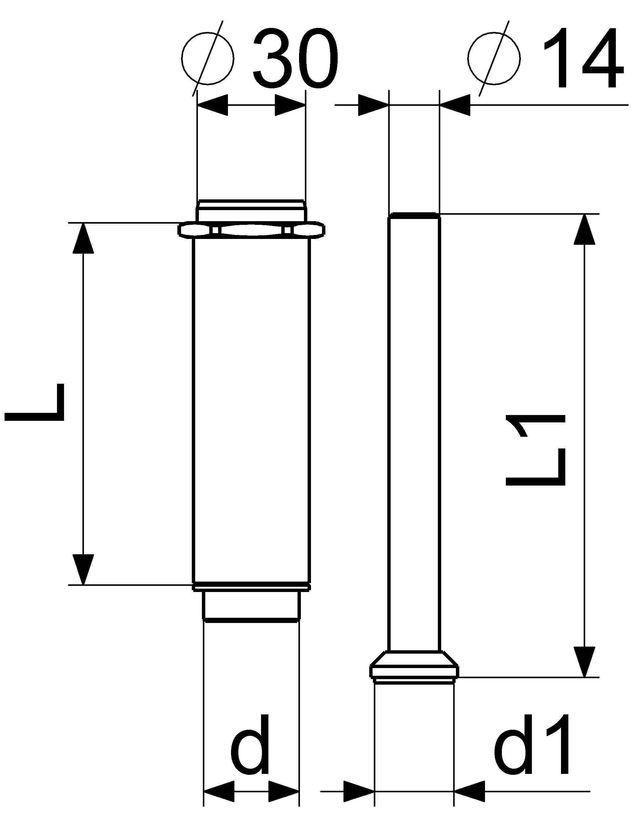 Schlösser Armaturen ANSCHLUSSSTUECK FUER VENTILZAEHLER, 1/2"x100MM