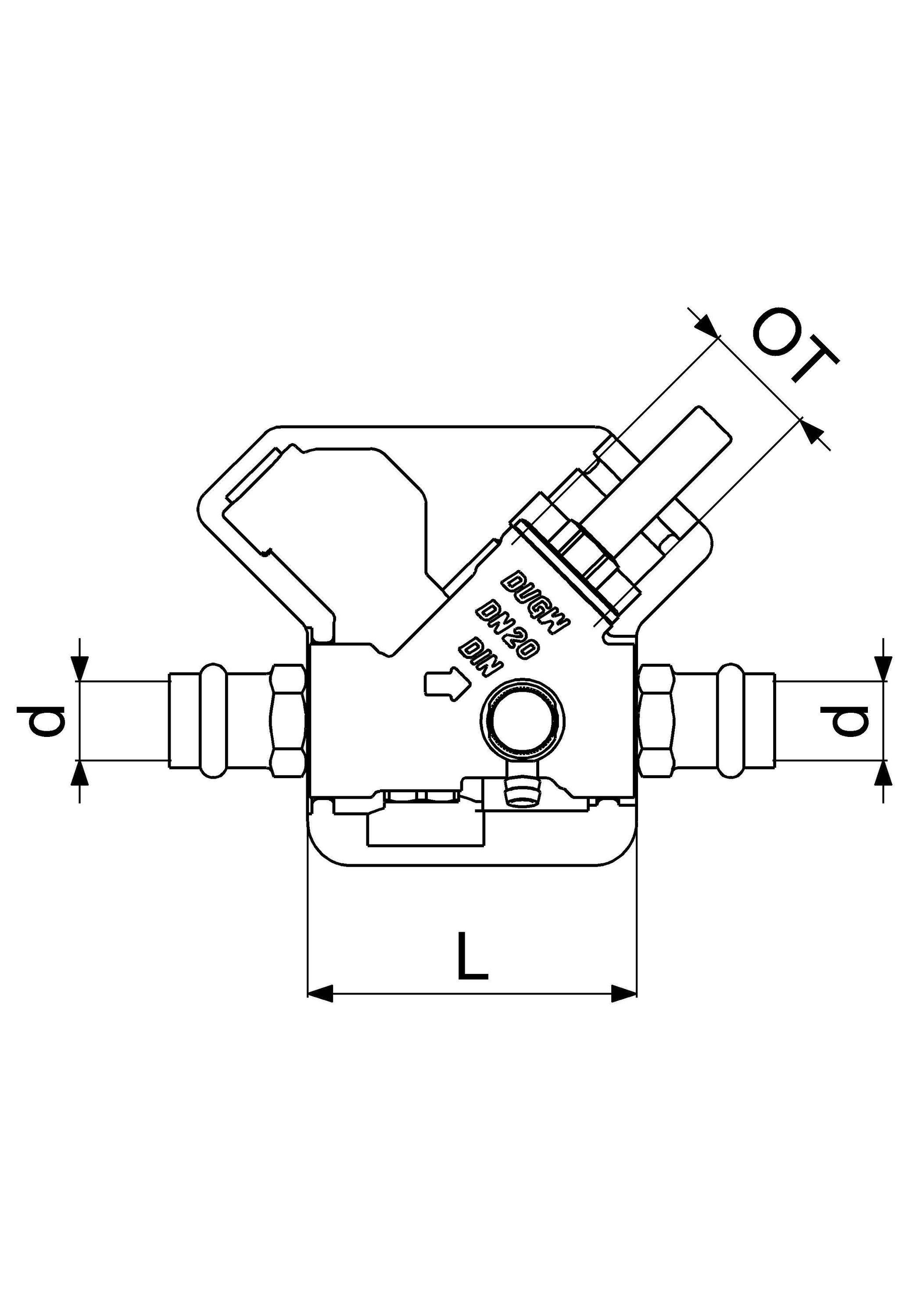 Schlösser Armaturen JS Rückflussverhinderer DN20, Entleerung, Press 18 mm, DVGW geprüft