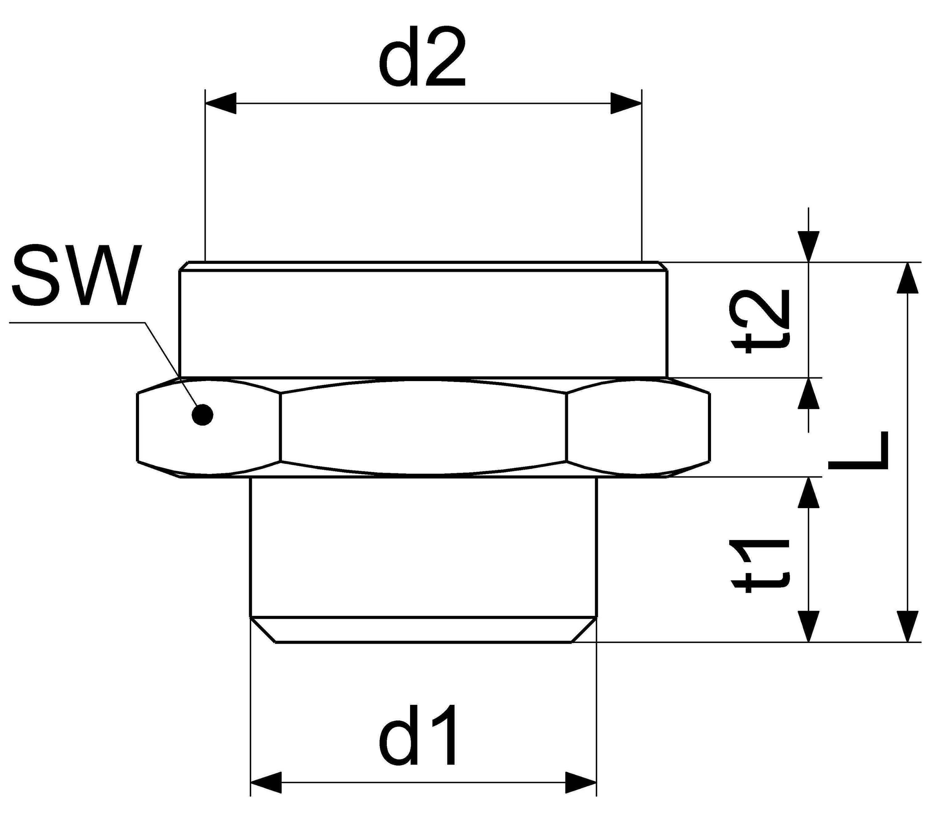 JS REDUZIERNIPPEL AGxIG FLACHDICHTEND, 1"x1 1/4", MESSING