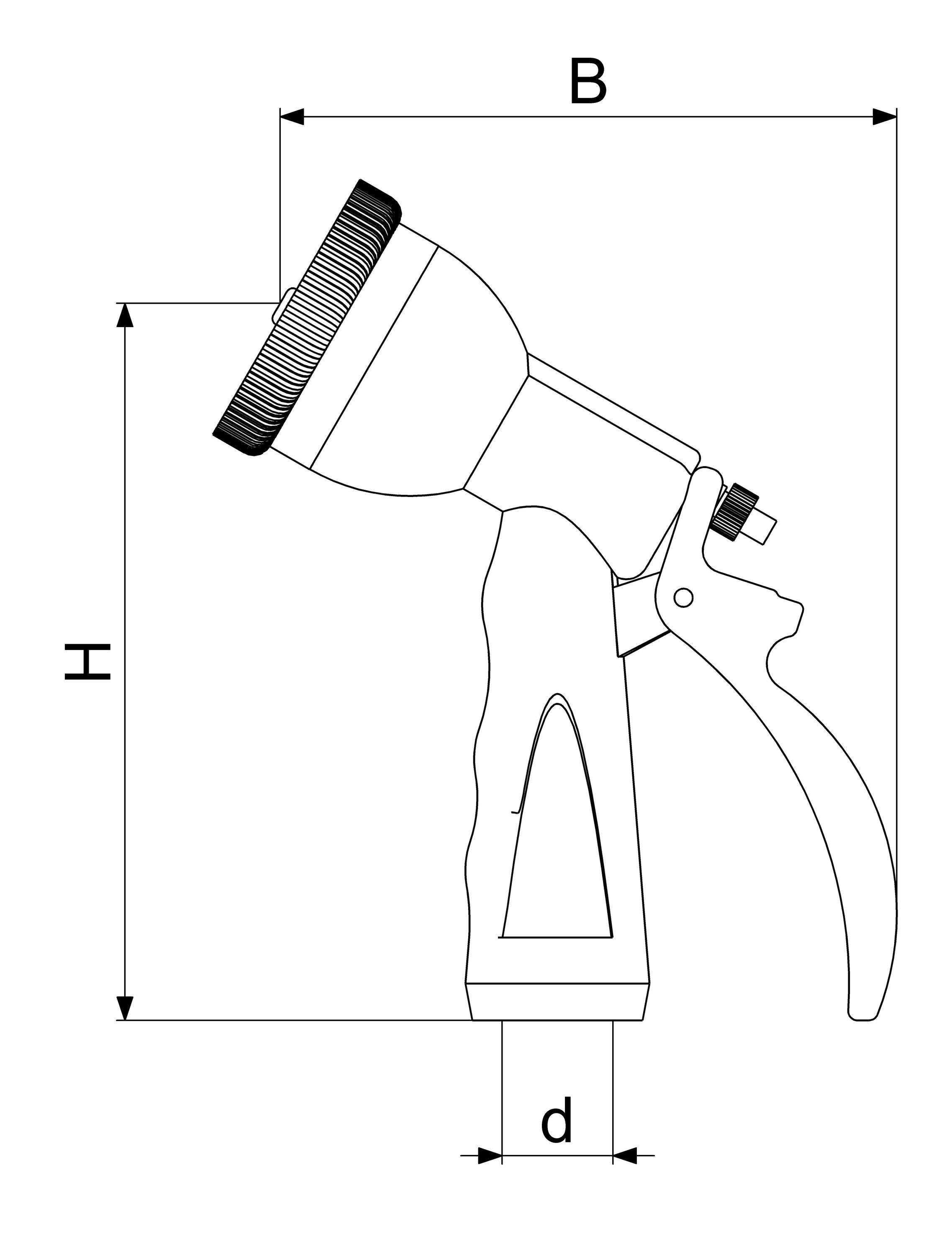 Schlösser Garten-Handbrause mit Dichtung, 3/4" IG, Leichtmetall, Kunstoffbeschichtung