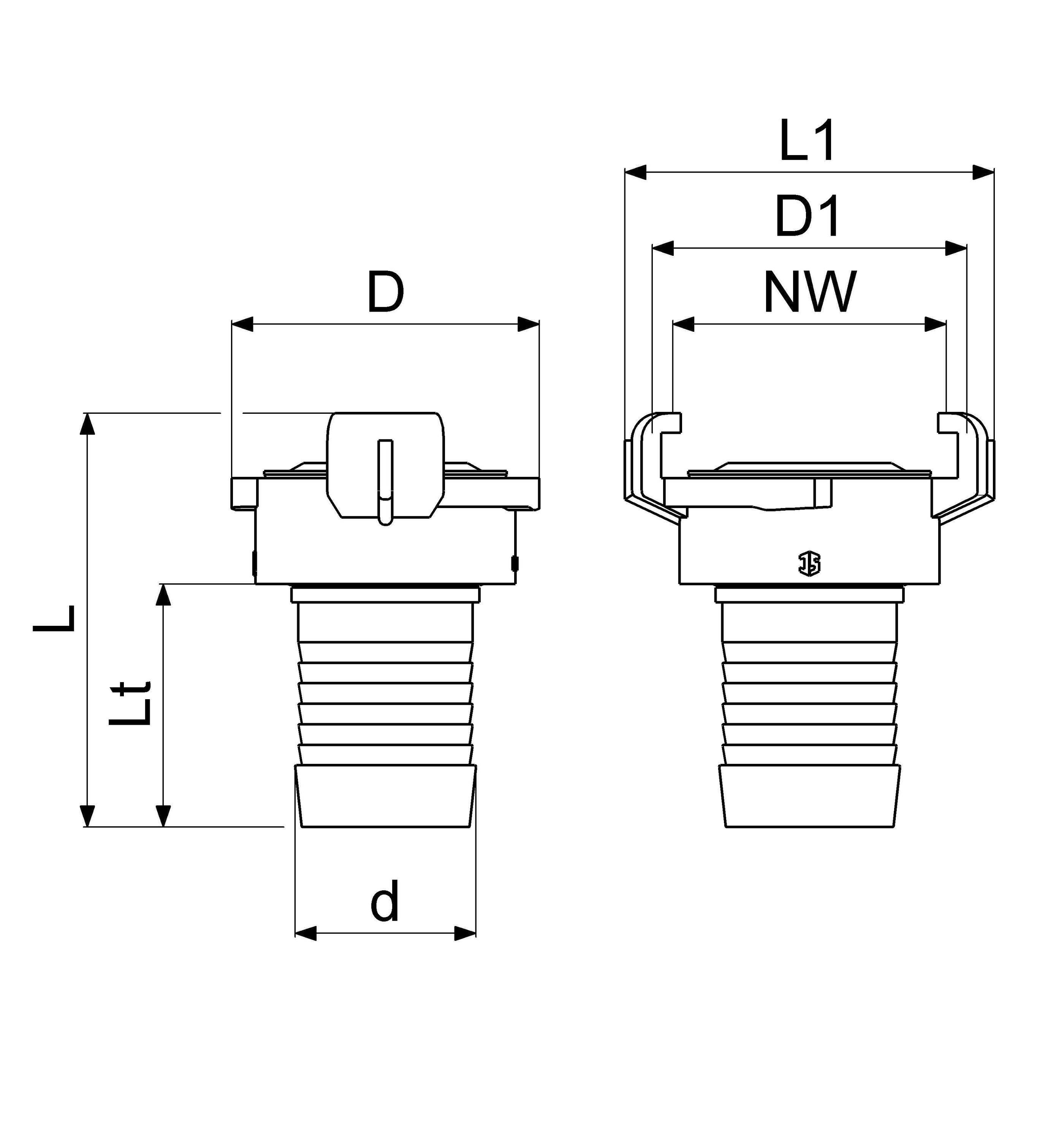 Schlösser Schnellkupplung für Schlauch, DN 25 - 1", KTW und W270, Messing