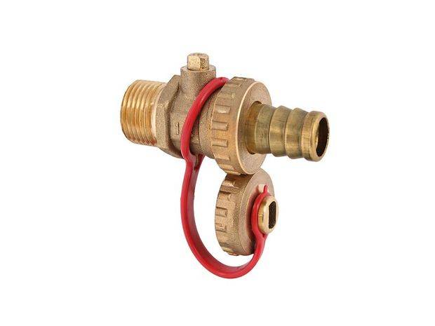 Schlösser Armaturen KUGEL KFE-VENTIL, SCHLAUFE M.MS KAPPE, SV, DN15, 1/2", 4-KT, MS-BLANK
