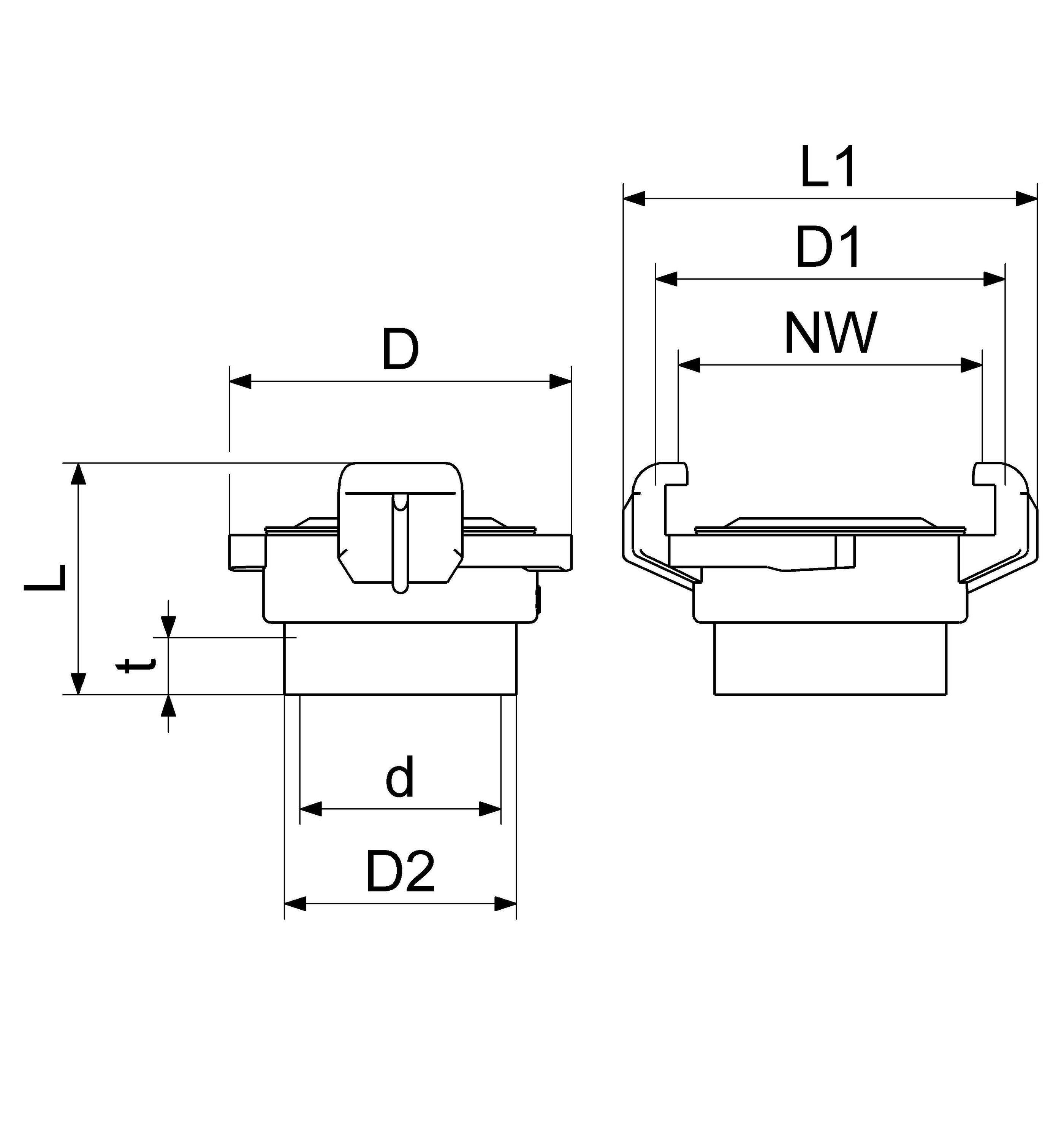 Schlösser Schnellkupplung mit Innengewinde, DN 20, 3/4", KTW und W270, Messing