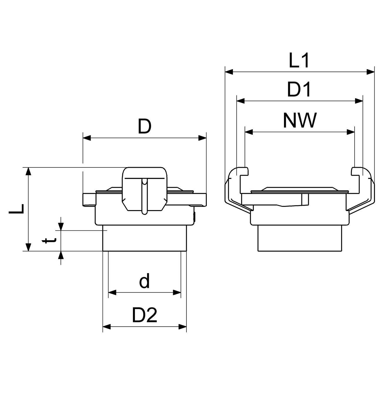Schlösser Schnellkupplung mit Innengewinde, DN 20, 3/4", KTW und W270, Messing