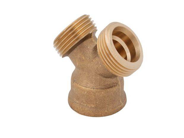 Schlösser Y-Verteilerstück, DN 20, 2x Außengewinde, 1x Innengewinde, 3/4", Messing