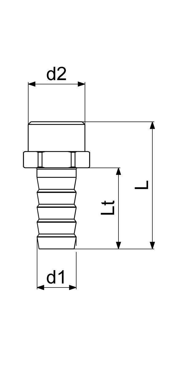 Schlösser Armaturen SAUGER SCHLAUCHSTUTZEN TUELLE 3/4", AG 1", MESSING