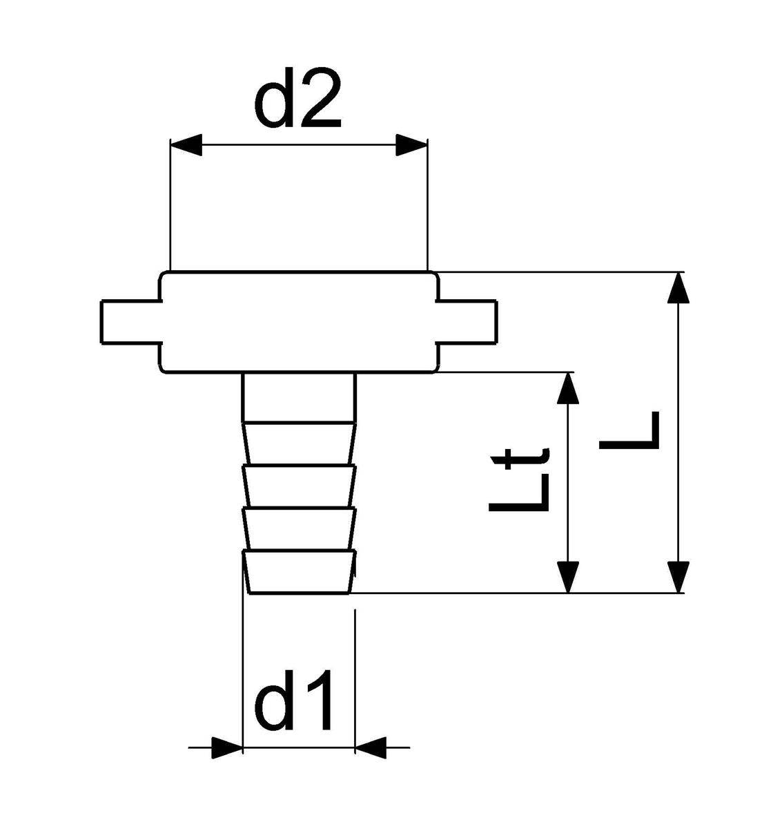 Schlösser Messing-Schlauchverschraubung, 2-teilig, flachdichtend, 1/2" x 1", Messing blank