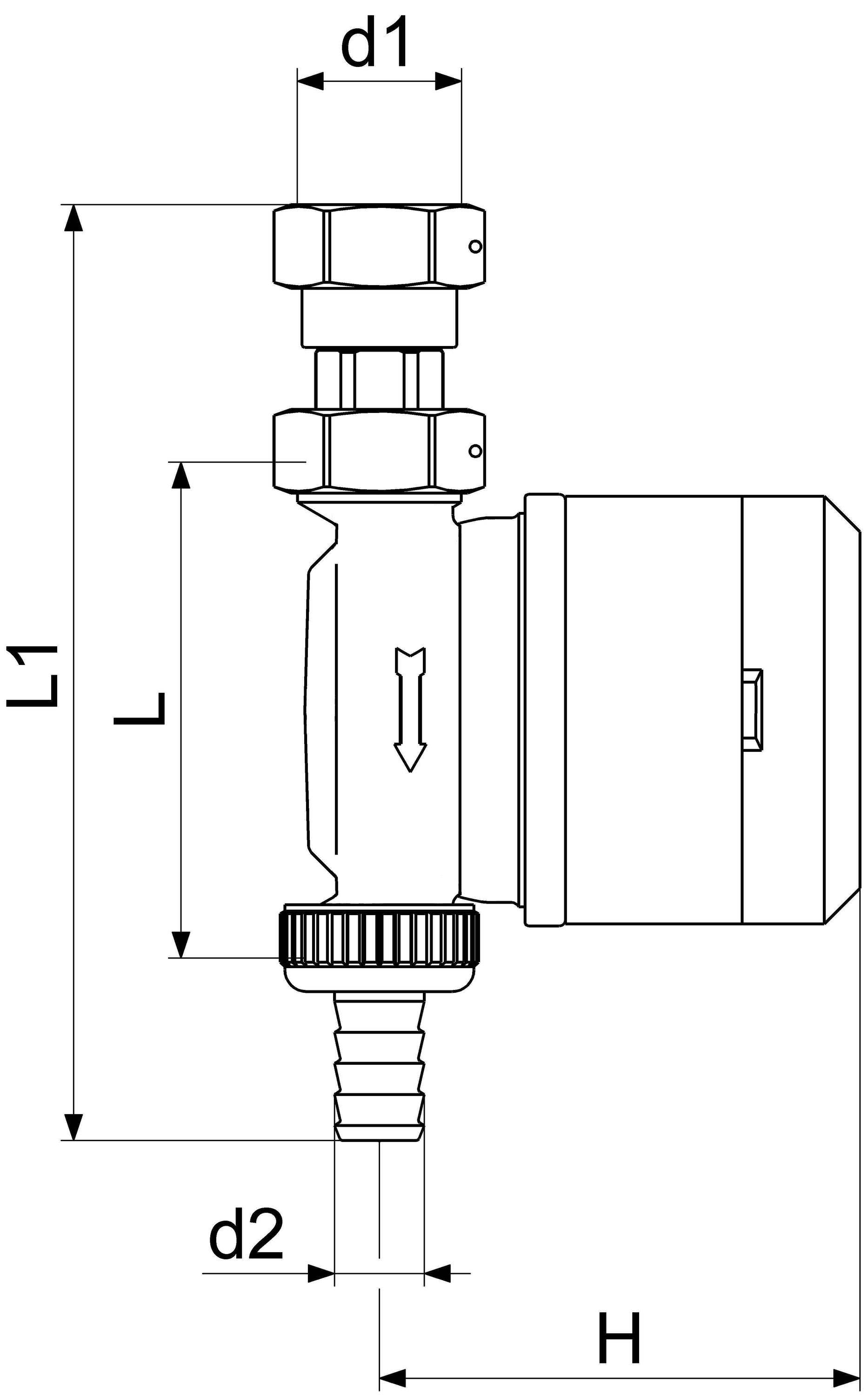 JS ZAPFHAHNZAEHLER ZA-KH, M.HAUBE BIS 30 GR, Q3=2, 5, EG.3/4", AG.1/2"