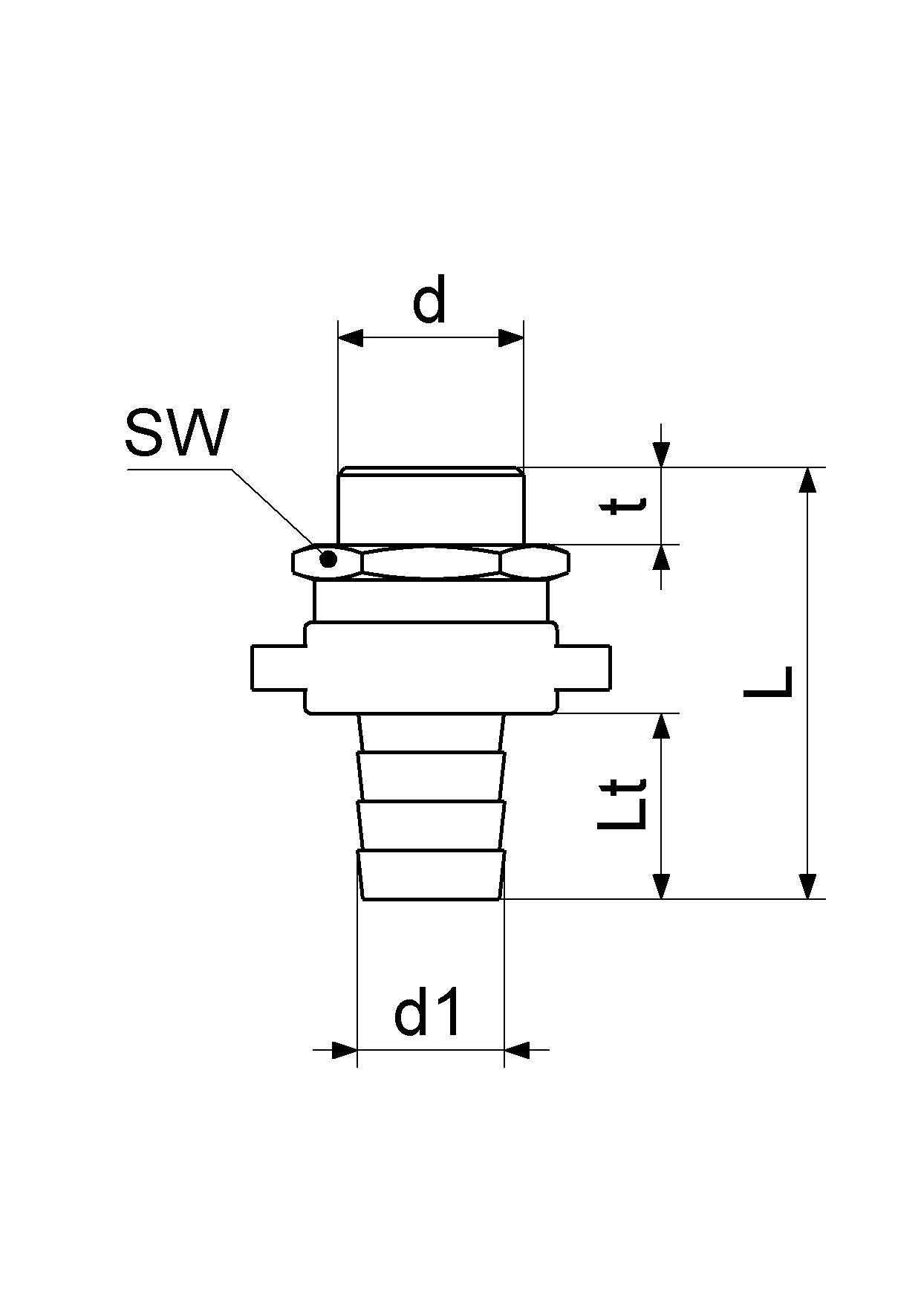 Schlösser Standrohrverschraubung, 3/4" AG, 3-teilig, flachdichtend, Messing