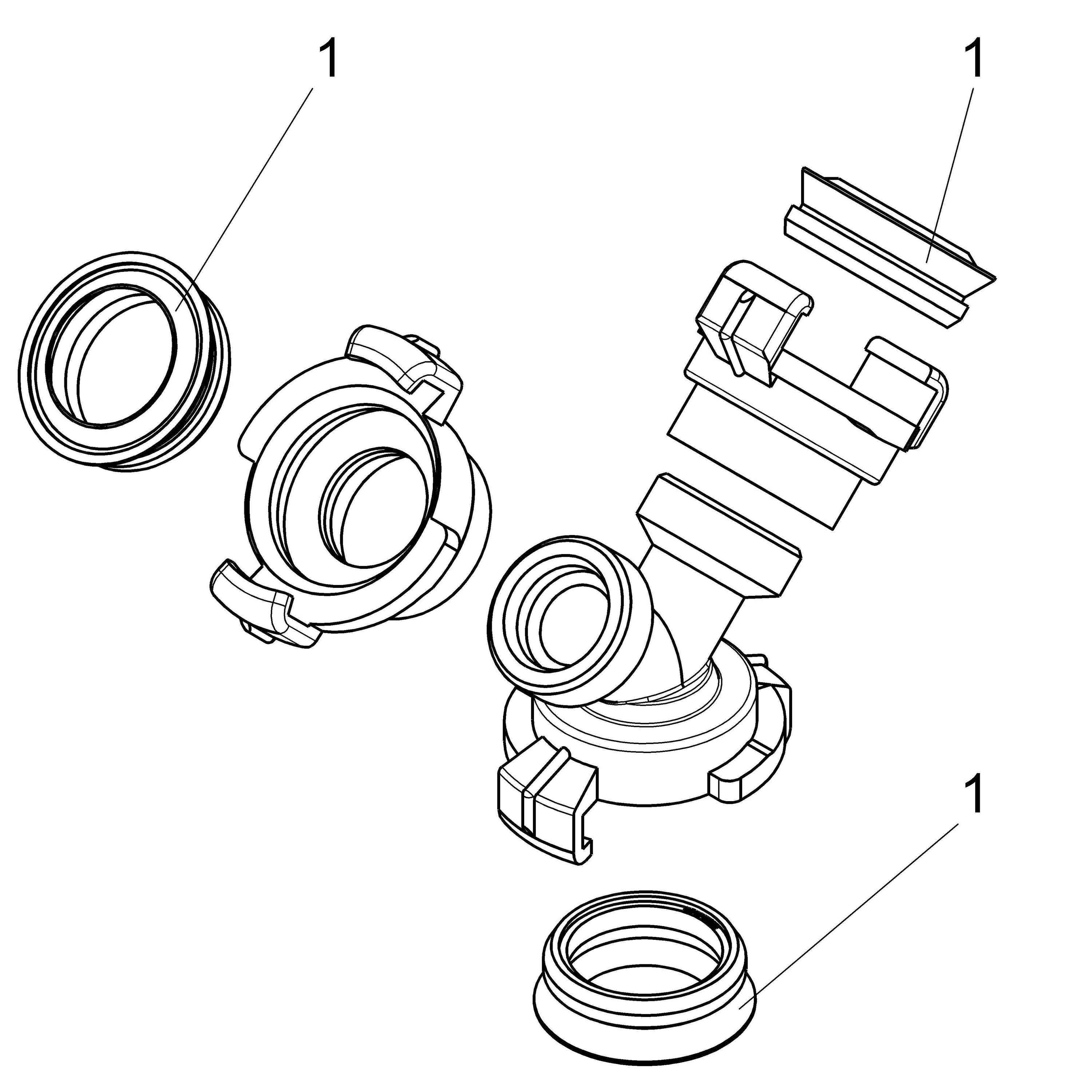 Schlösser Y-Verteiler komplett mit drei Schnellkupplungen, KTW und W270
