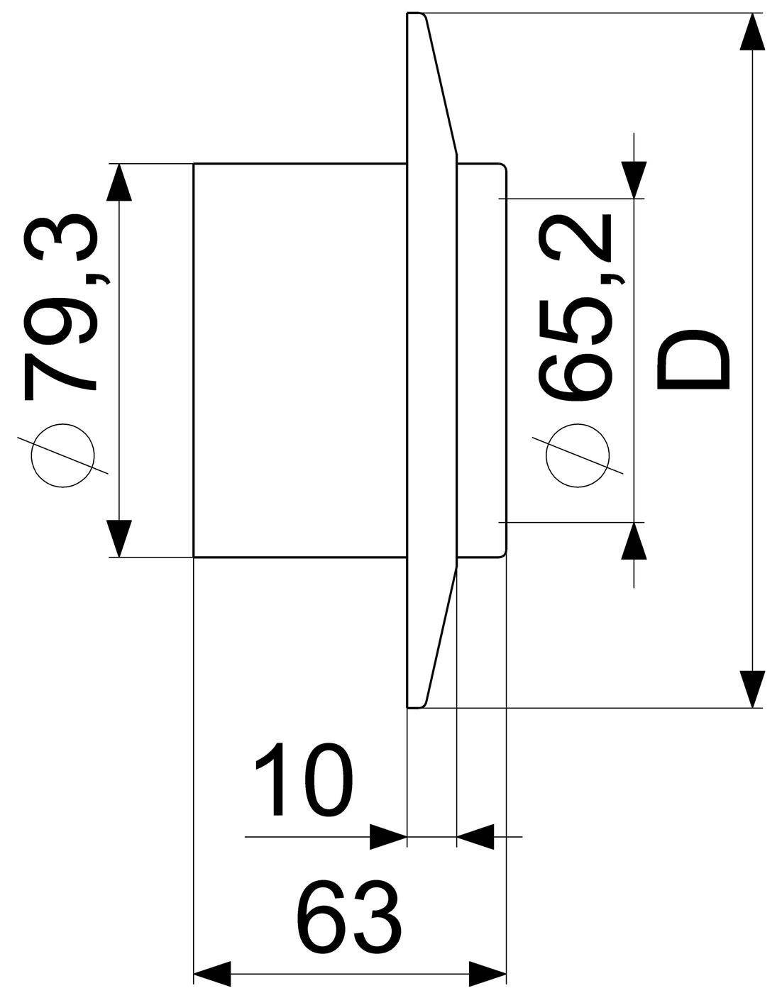 Schlösser Armaturen ROSETTE 2-TLG, MIT INNENTUBUS, 125MM, AUFSCHUBHÃ–HE 41MM, VERCHROMT