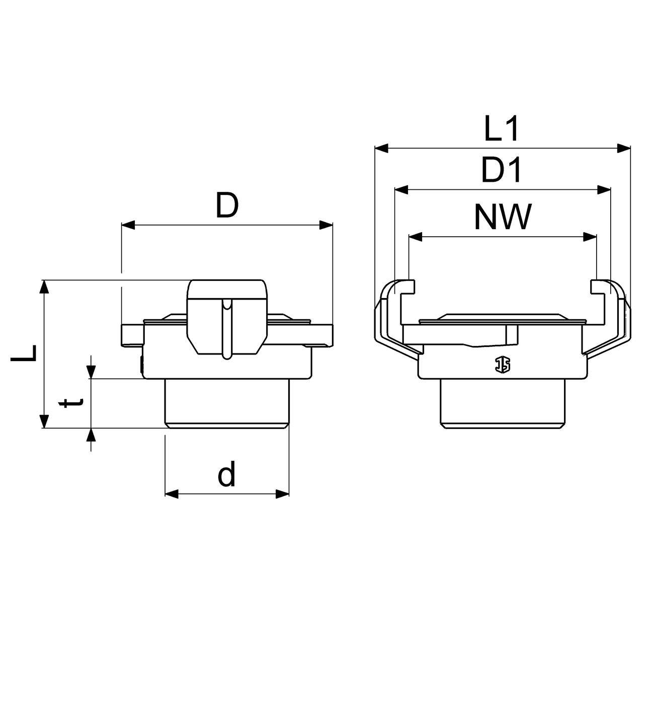 Schlösser Schnellkupplung mit Außengewinde, DN 20, 3/4", KTW und W270, Messing