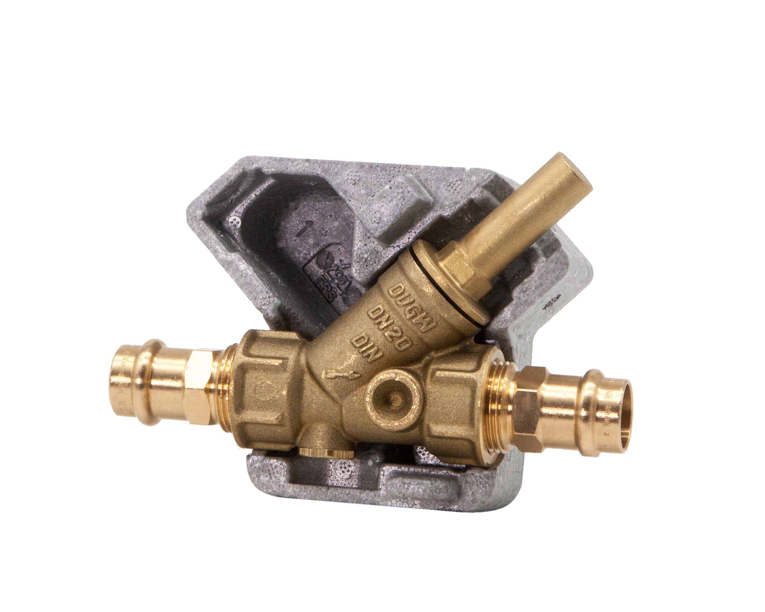 Schlösser Armaturen JS Rückflussverhinderer DN20, Pressanschluss 18 mm, Innengewinde, mit Dämmschale, DVGW-geprüft