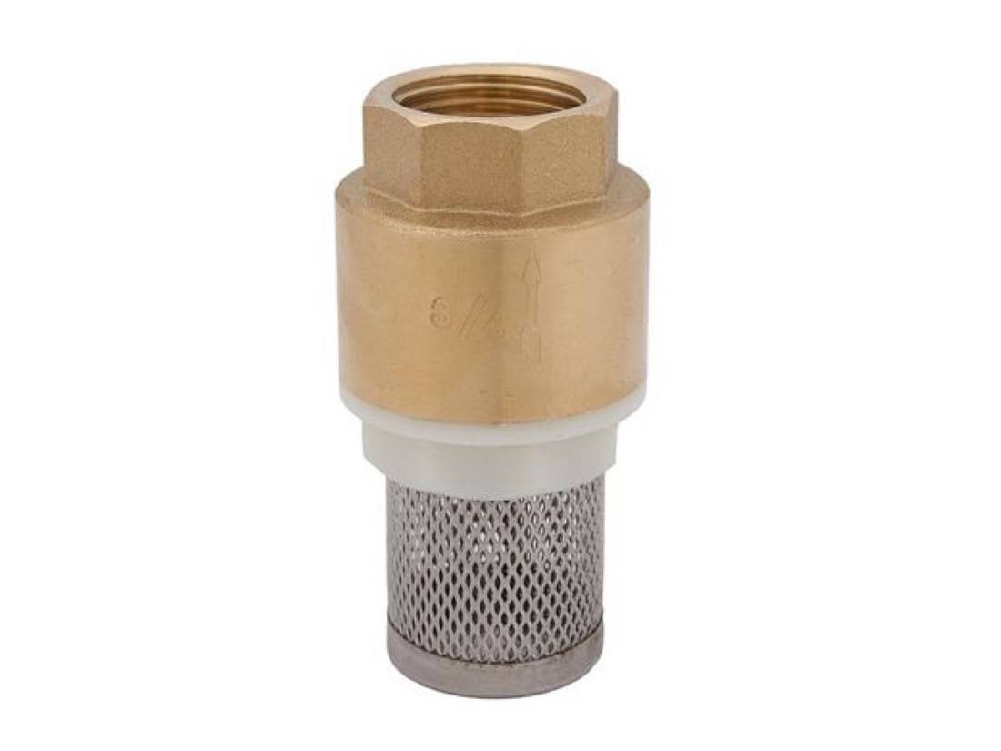 JS FUSSVENTIL, SYSTEM YORK, M.FEDER UND NIRO-SAUGKORB, 1/2", MESSING