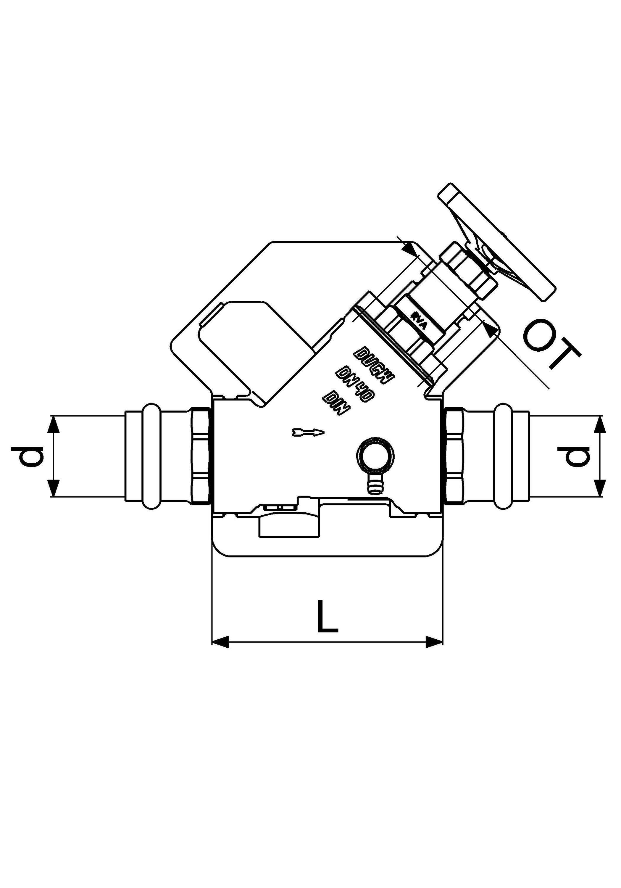 JS KFR-VENTIL, PRESSANSCHLUSS IG M.ENTL, NST.SP, M.DS, DN40, PR42, DVGW