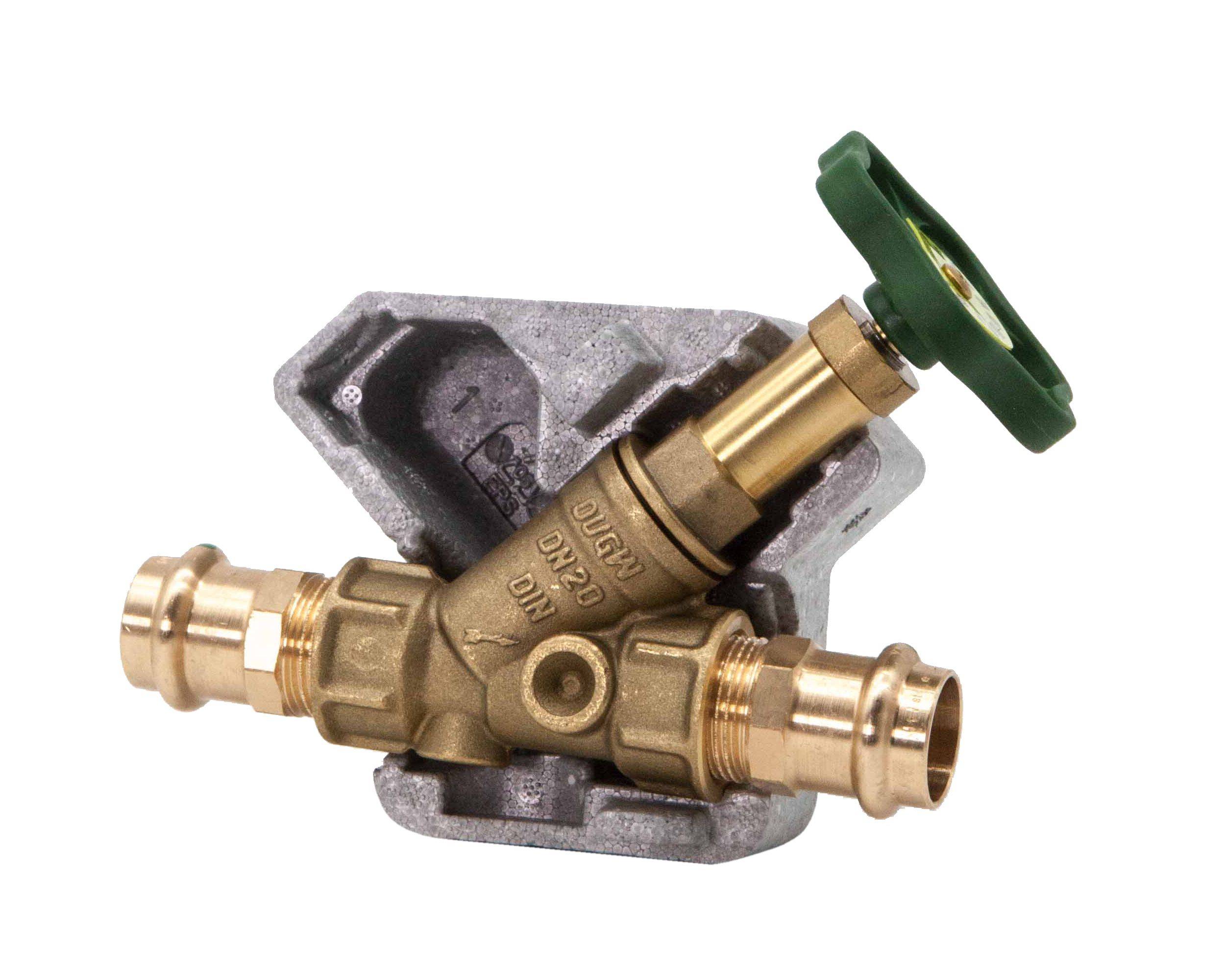 Schlösser Armaturen JS Freistromventil DN20, Pressanschluss 22 mm, Innengewinde, ohne Entleerung, DVGW-geprüft