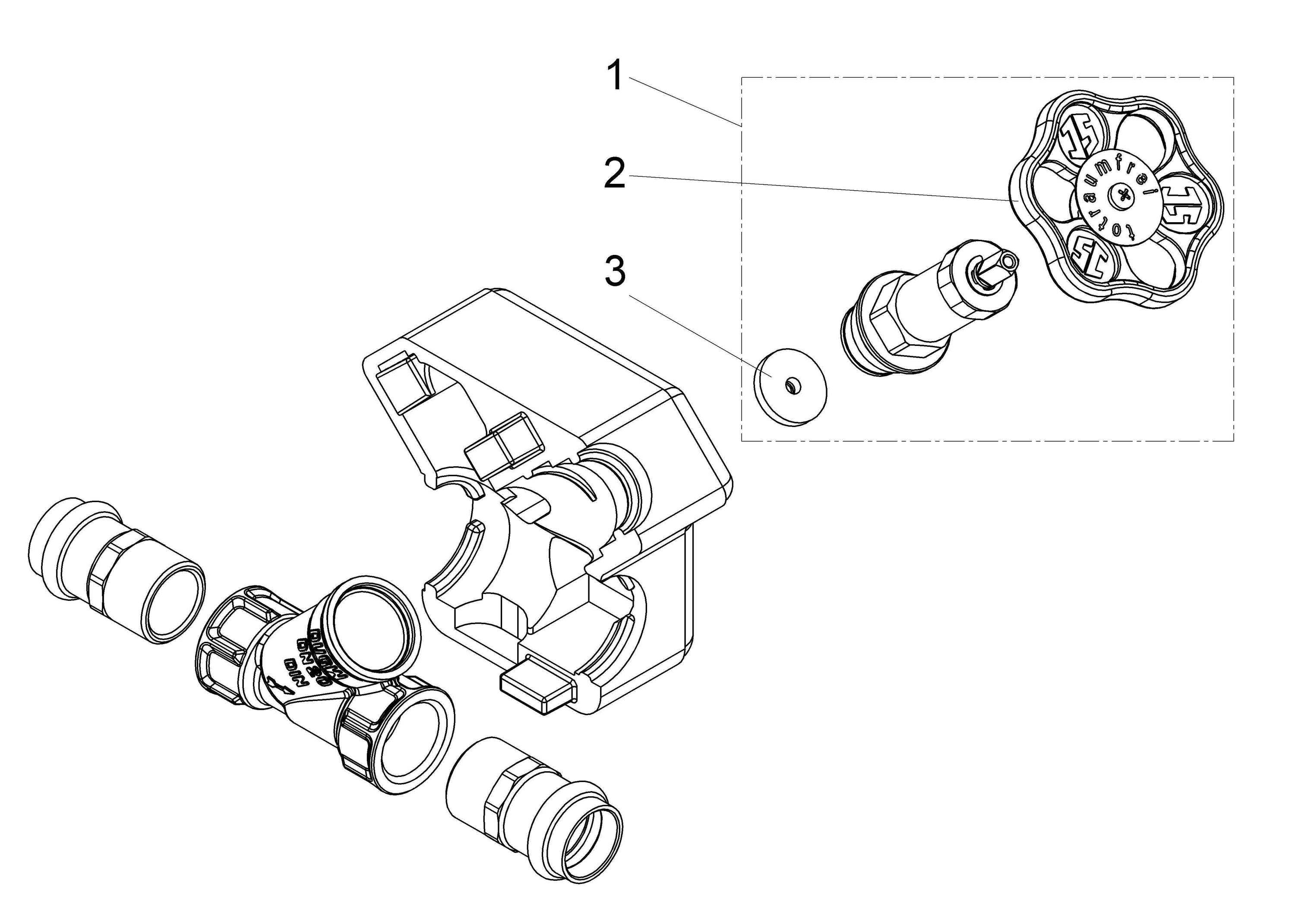 Schlösser Armaturen JS Freistromventil DN20, Pressanschluss 22 mm, Innengewinde, ohne Entleerung, DVGW-geprüft