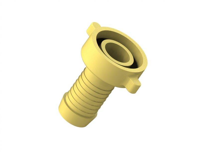 Schlösser Messing-Schlauchverschraubung, schwere Ausführung, 2-teilig, flachdichtend, 3/4" x 1"
