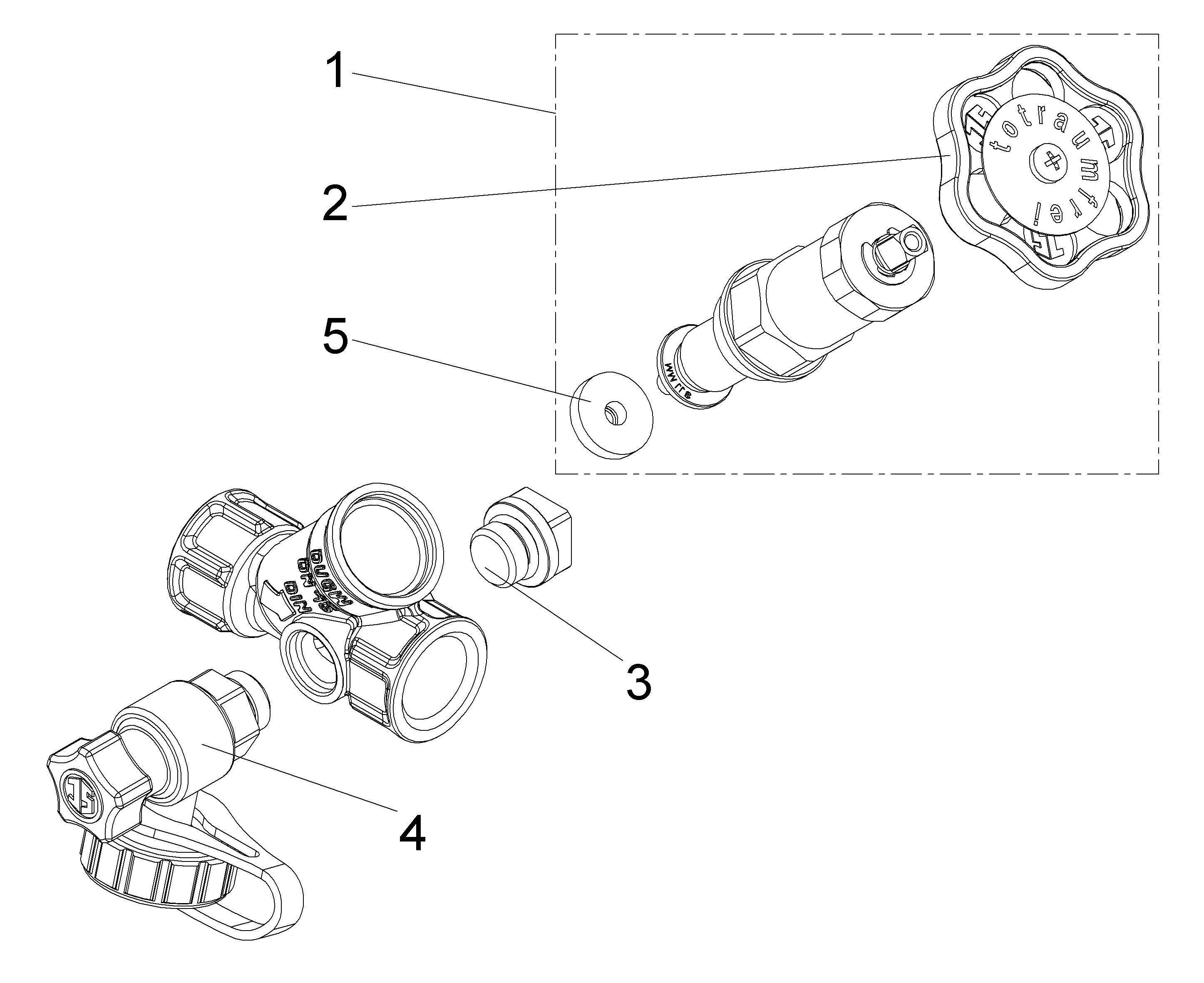 JS Freistromventil Muffenanschluss mit Entleerung, nicht steigende Spindel, DN15 1/2", Press-Messing, DVGW-geprüft