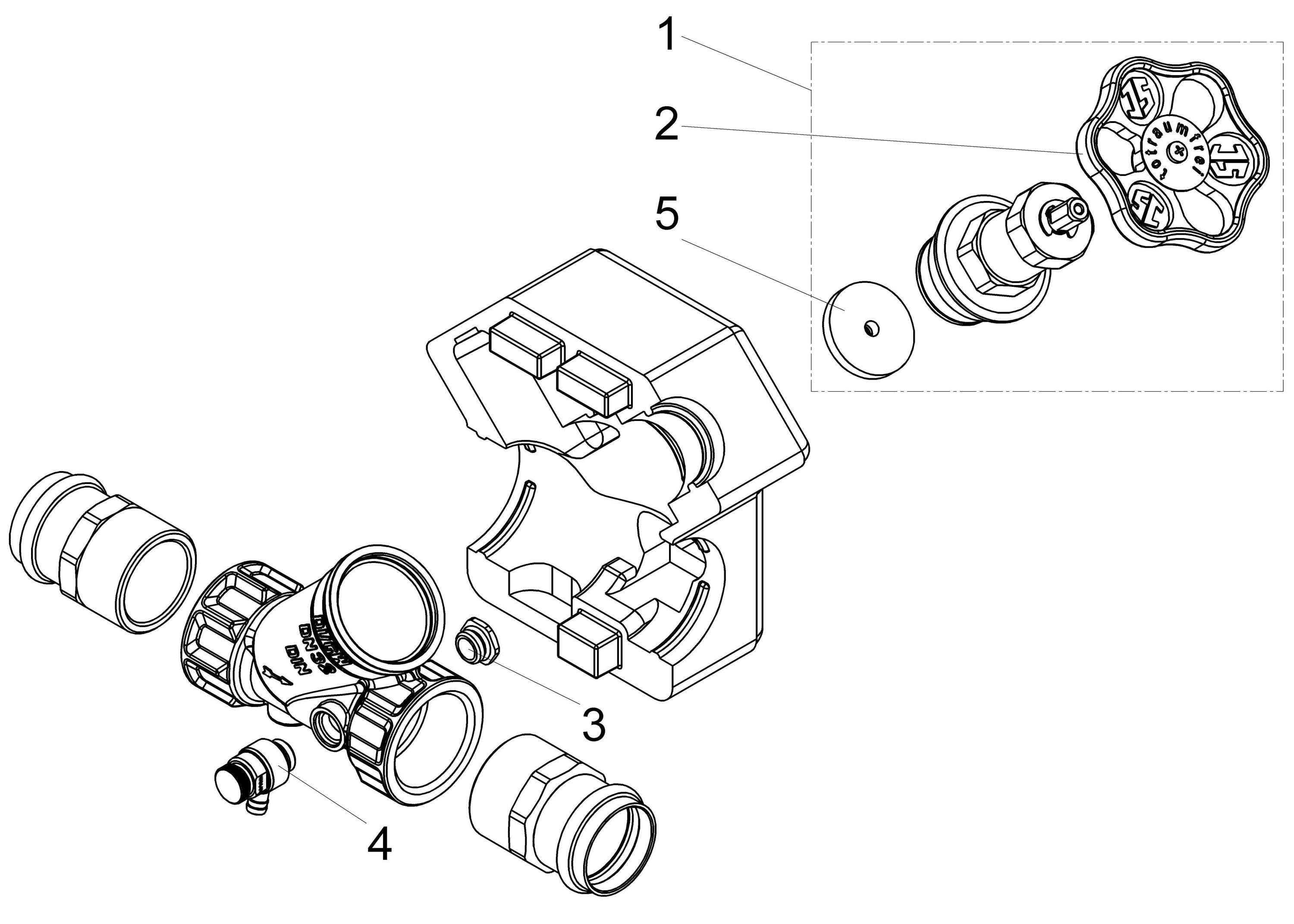 Schlösser JS Freistromventil DN32, Press 35 mm IG, Entleerung, DVGW-geprüft