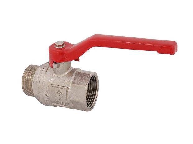Schlösser Armaturen KUGELHAHN, VOLLER DURCHG, DN25 AGxIG1", 74MM, STAHLGR.ROT, VERNICK.