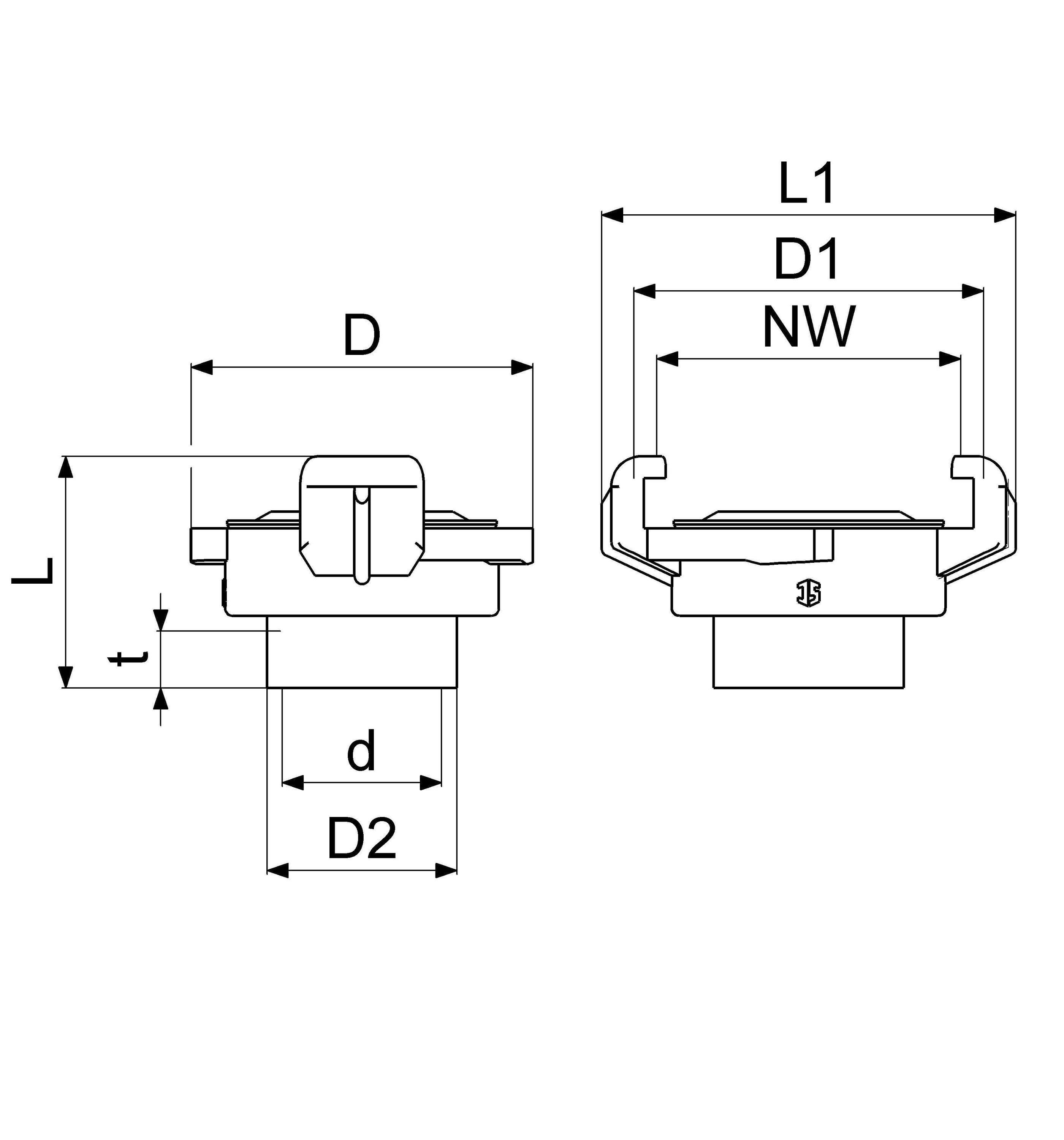 JS SCHNELLKUPPLUNG MIT IG DN15, 1/2", MESSING, KTW+W270